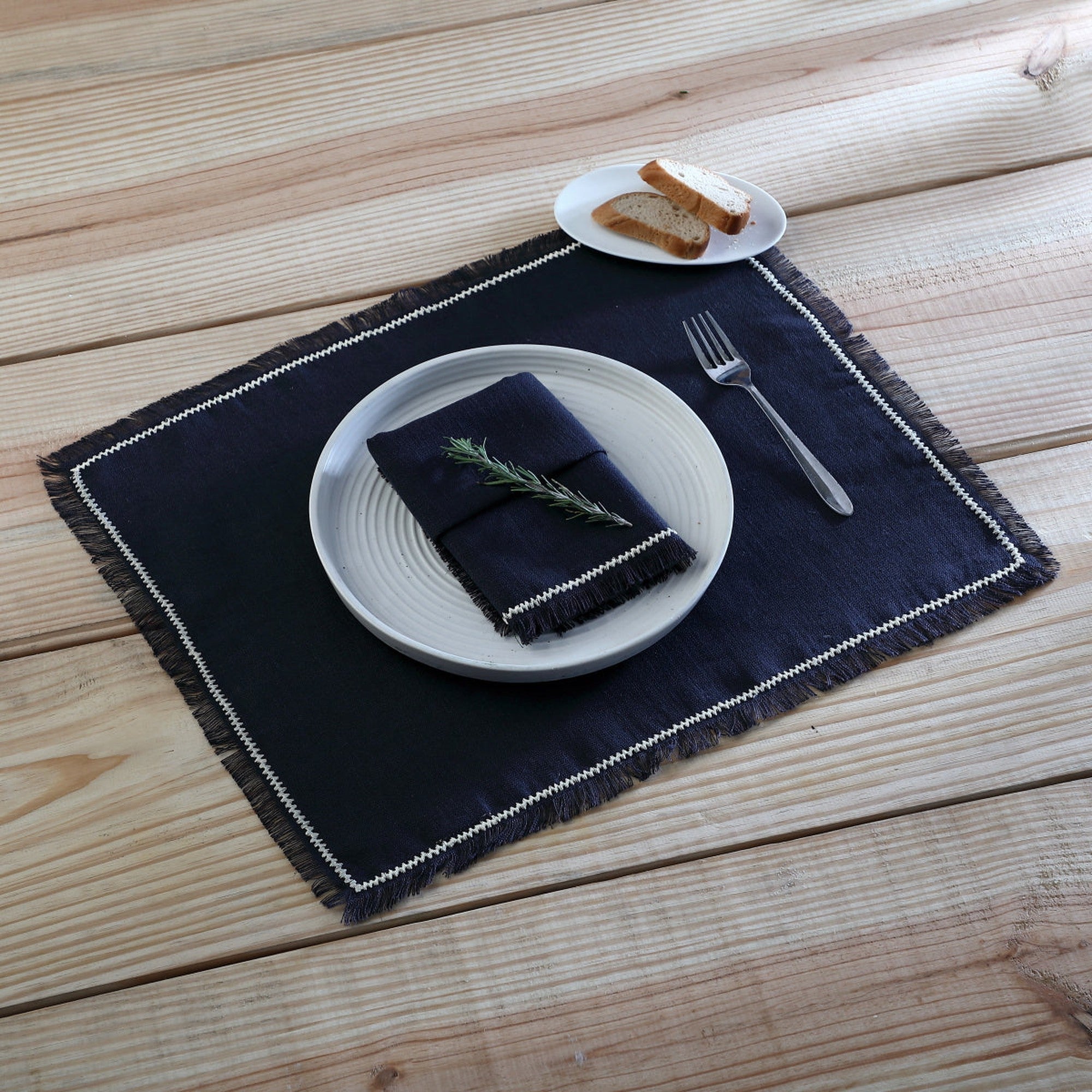 Juego De 4 Manteles Individuales De Lino 35X45 - Gabriel - Carbón / Arena