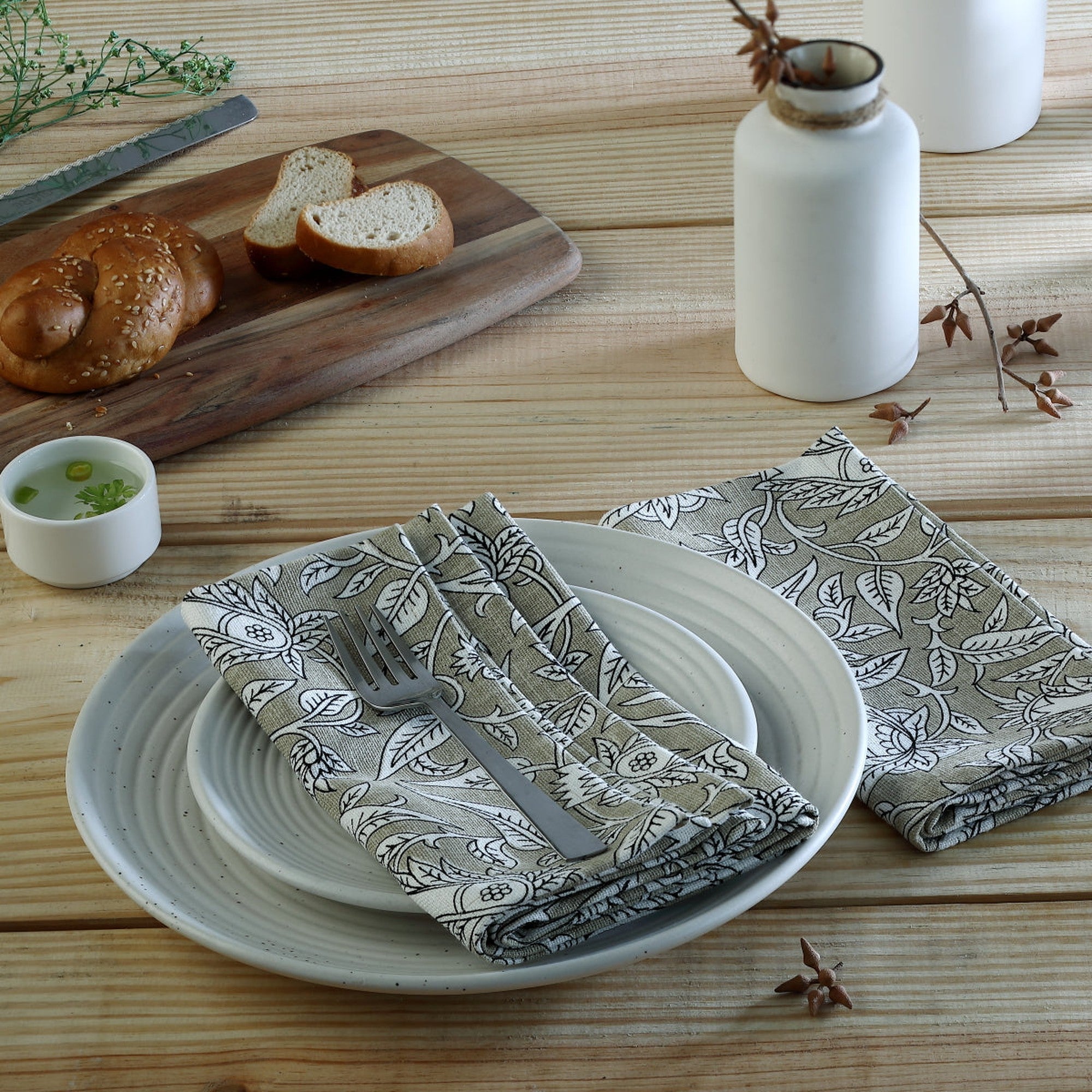 Juego De 4 Servilletas De Lienzo 45X45 - Noida - Natural