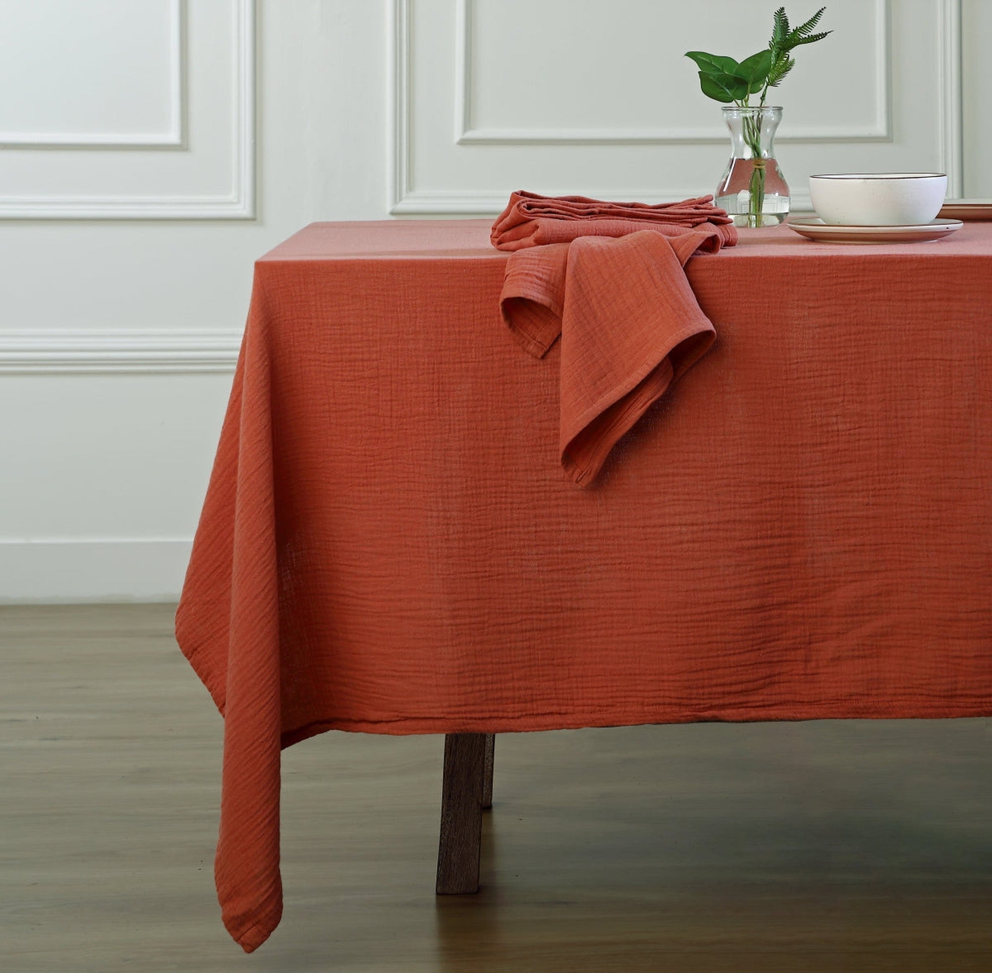 Mantel de Algodón 150X250 - Carla - Rojo Toscana