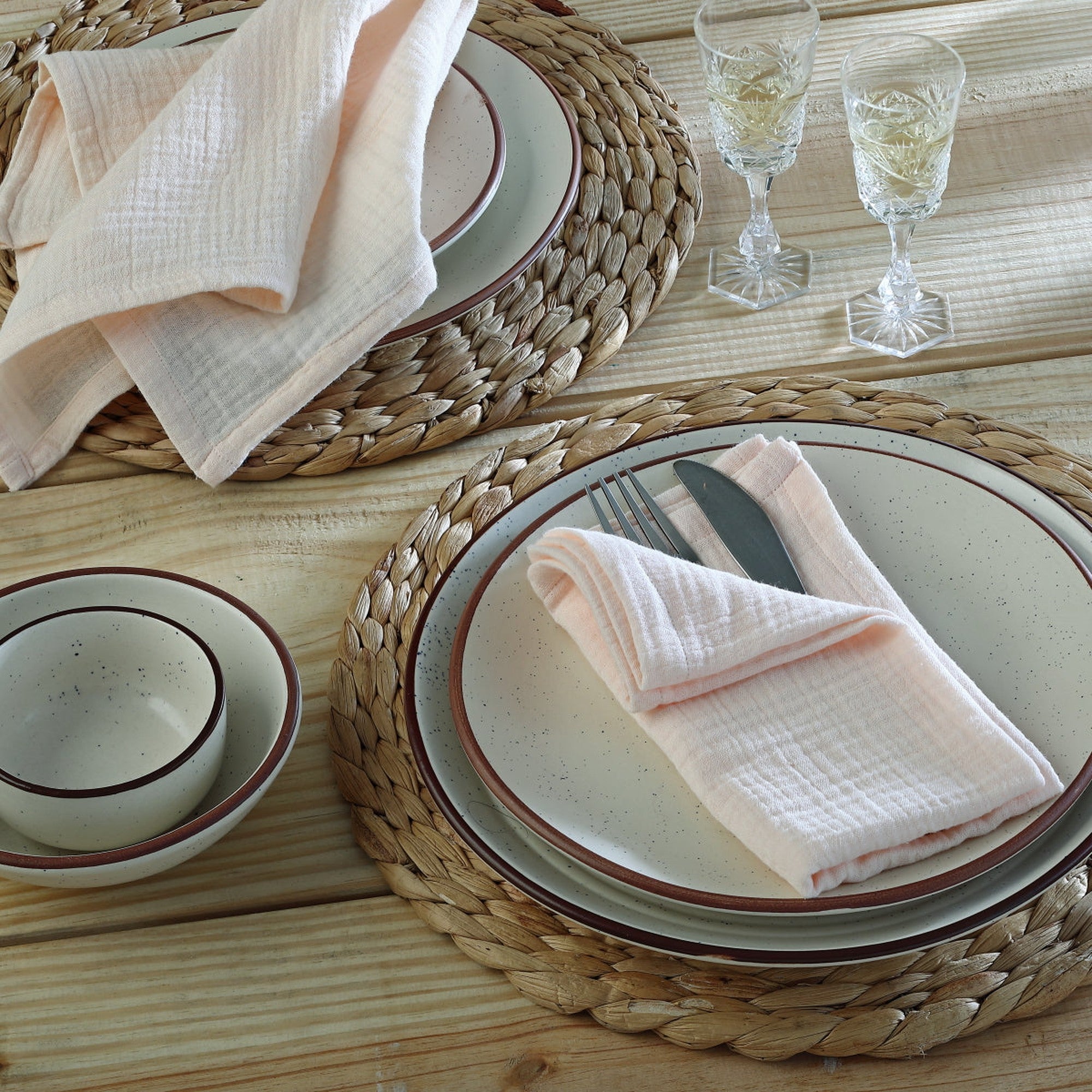 Set De 4 Servilletas De Gasa De Algodón 40X40 - Carla - Rosa