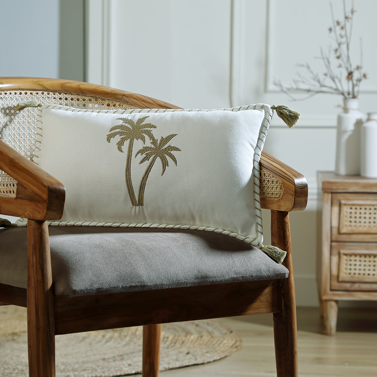 Funda de cojín de lona de algodón 50X30 - Oasis - Sable