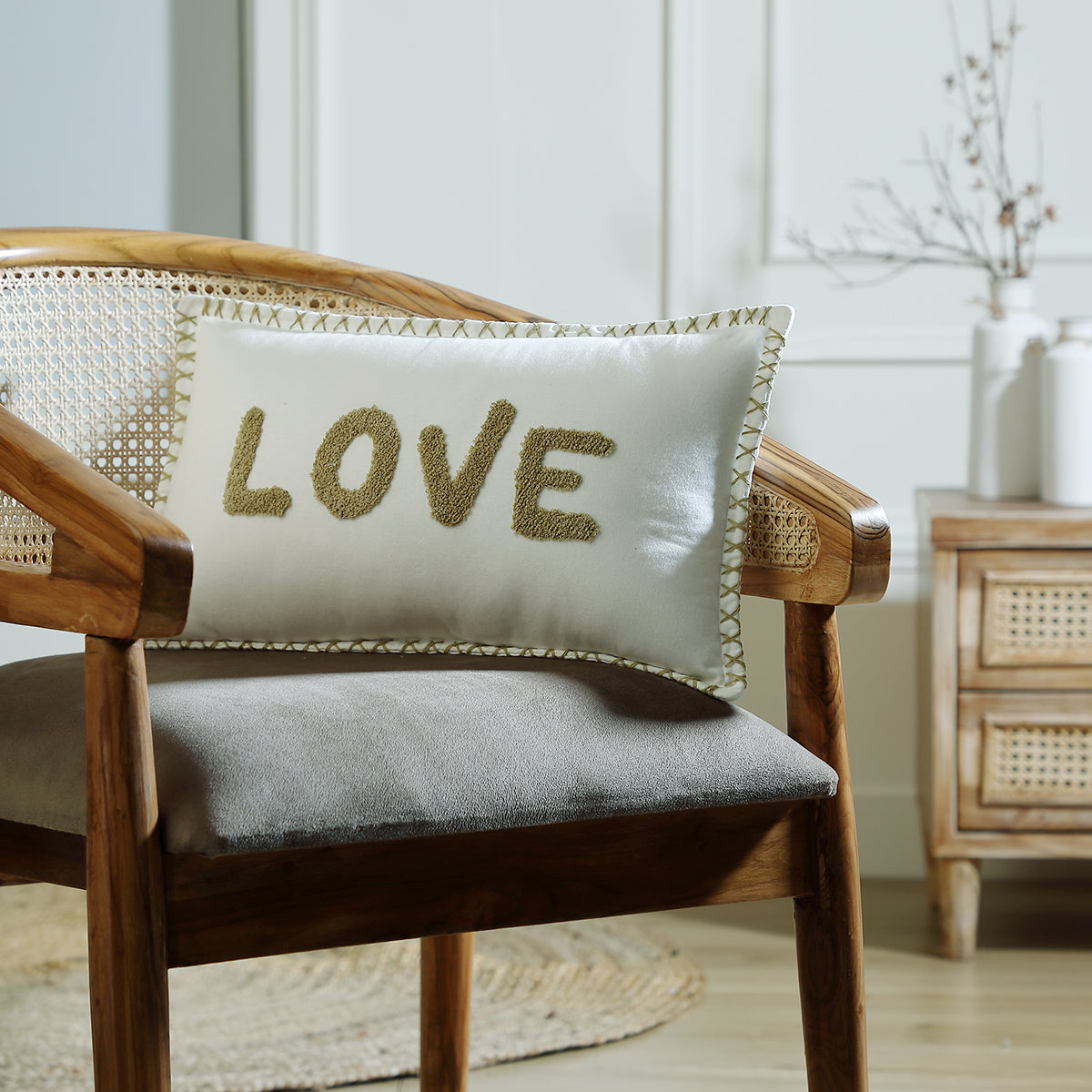 Funda de cojín de lona de algodón 50X30 - Xlove - Sable