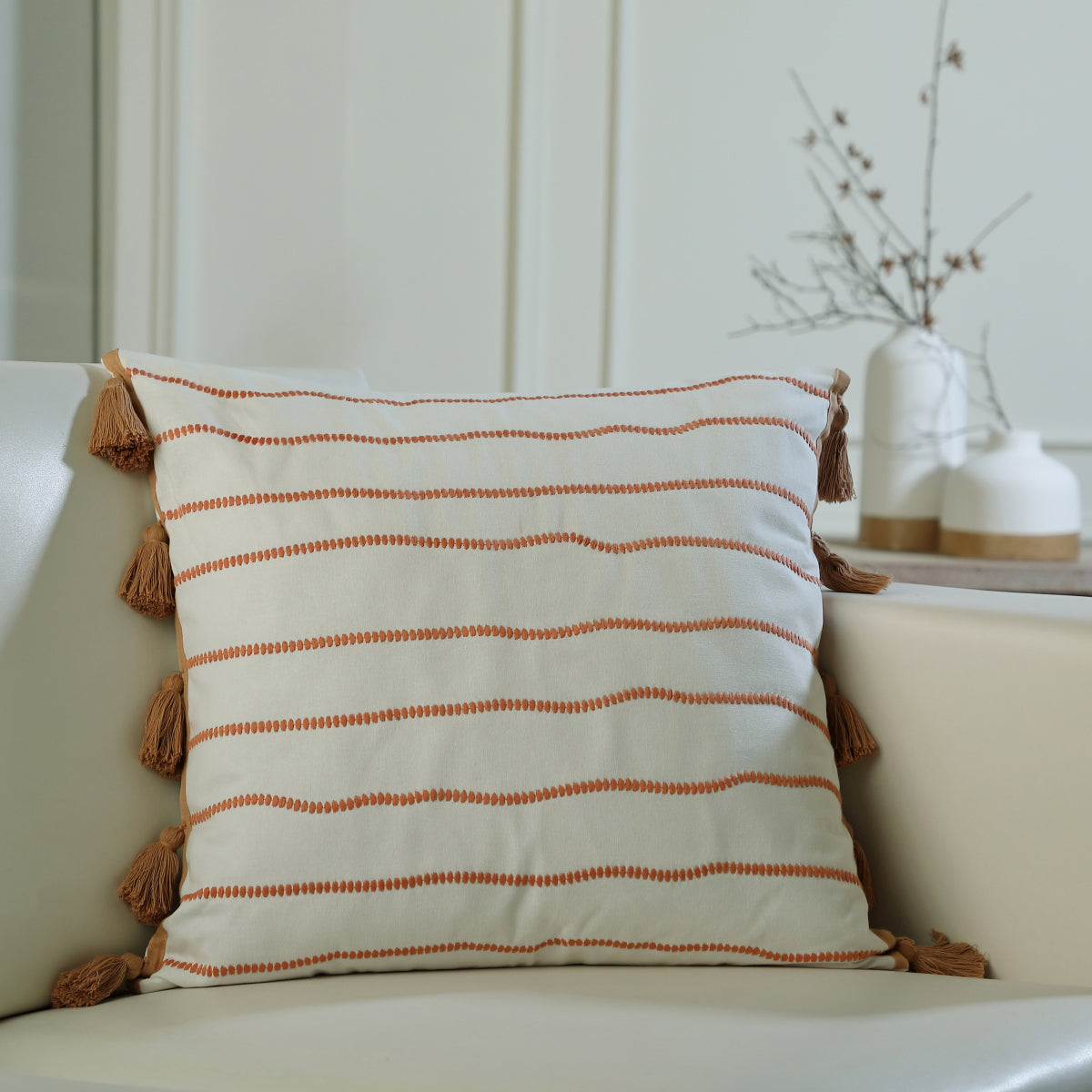 Funda de Cojín de Algodón 50X50 - Baja - Terre De Sienne