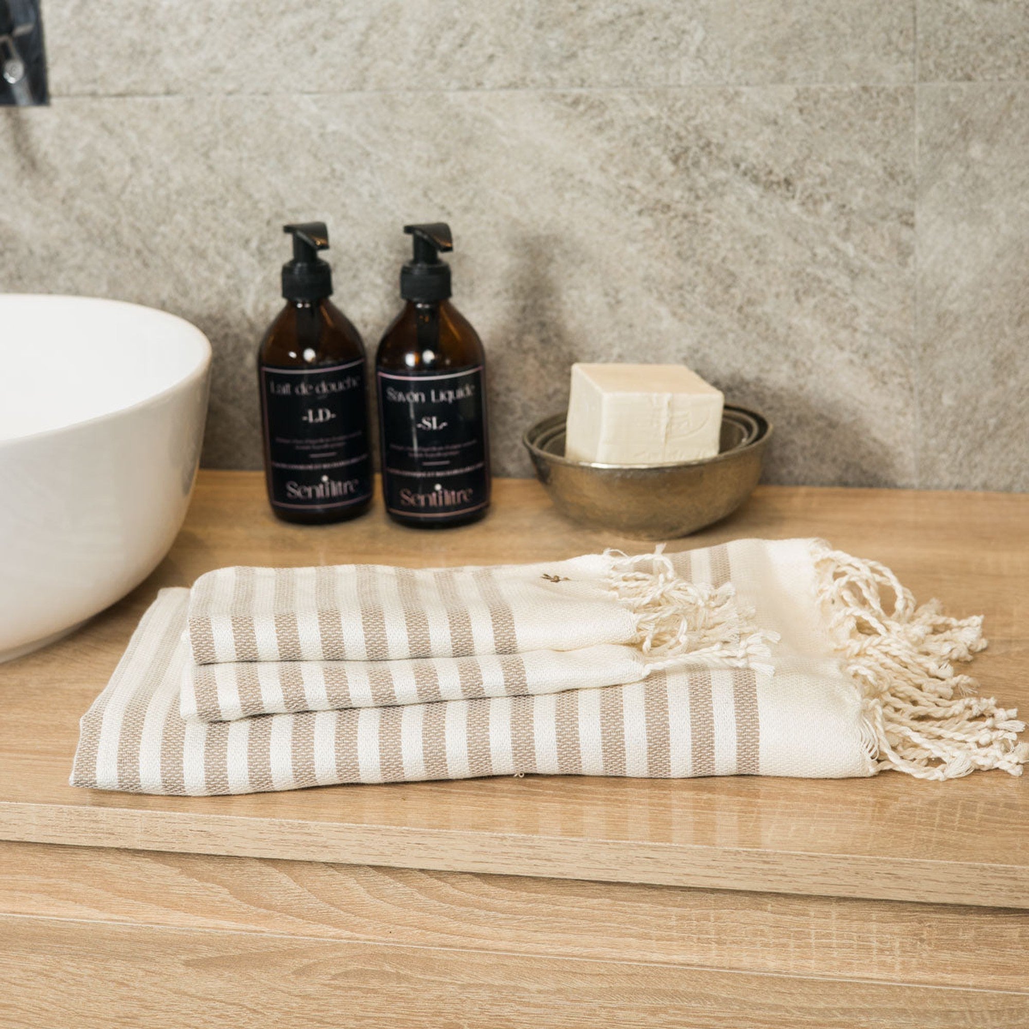 Foutas De Bain (1+2) Algodón 100X200+2(40X60) - Hossegor - Taupe