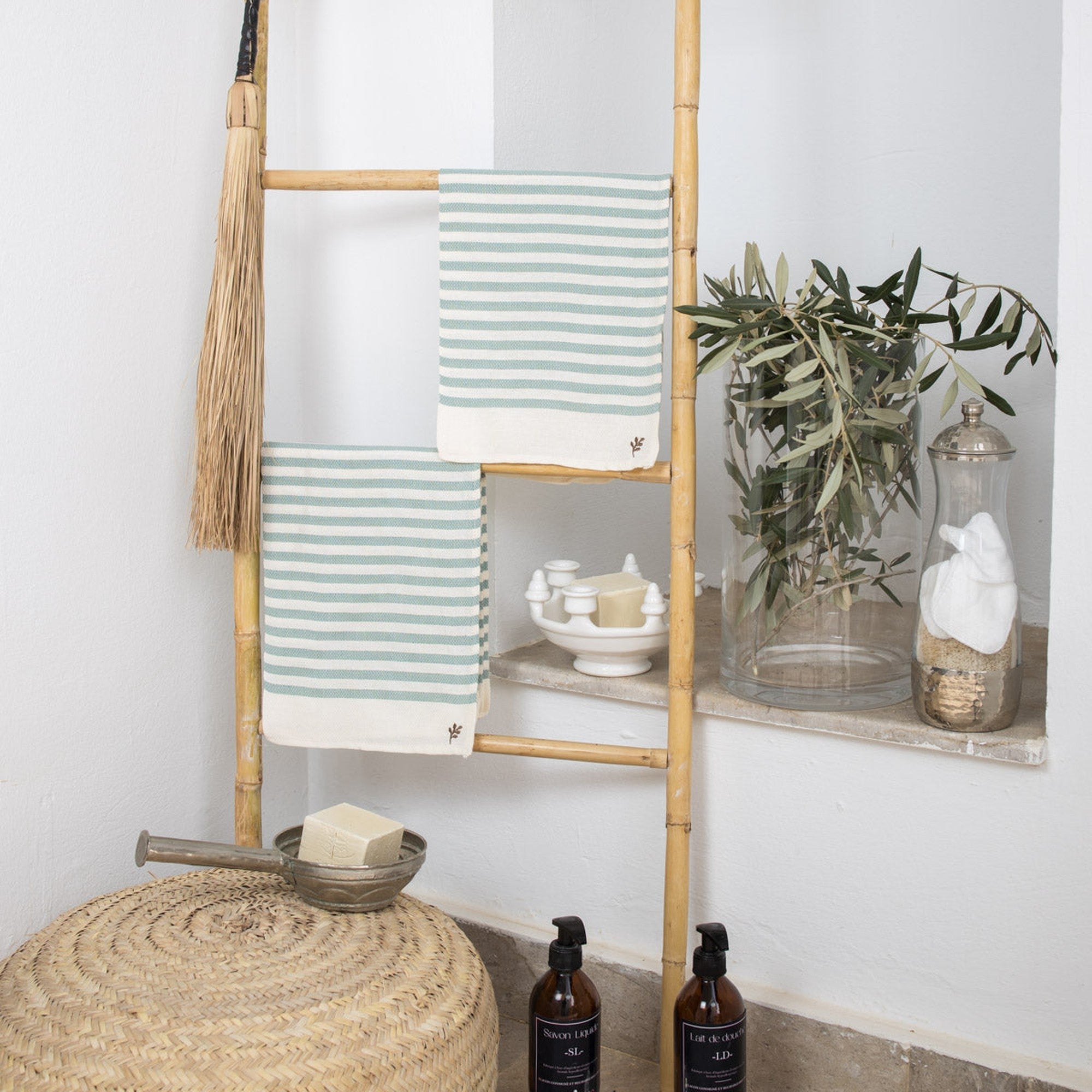 Lot De 2 Serviettes Invité Coton 45X70 - Hossegor - Water Green