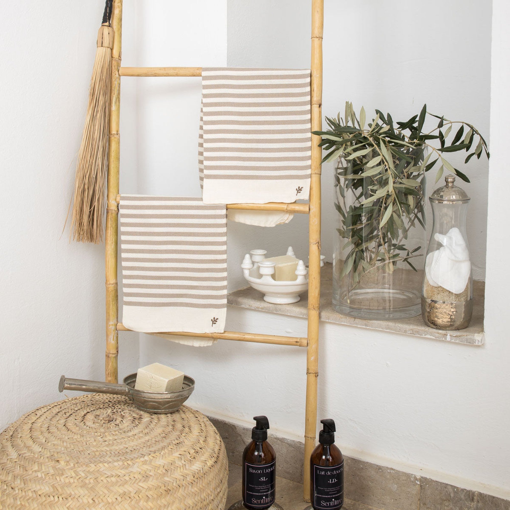 Set Of 2 Cotton Guest Towels 45X70 - Hossegor - Taupe