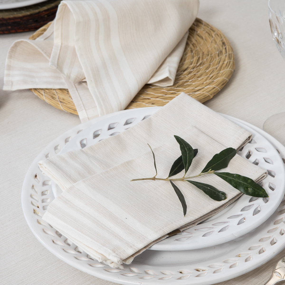 Set Of 4 Cotton Napkins 45X45 - Mahdia - Linen