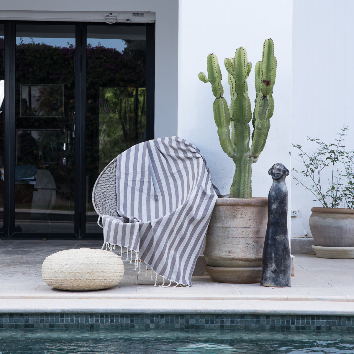 Fouta de algodón jacquard 100X200 - Capri - Topo