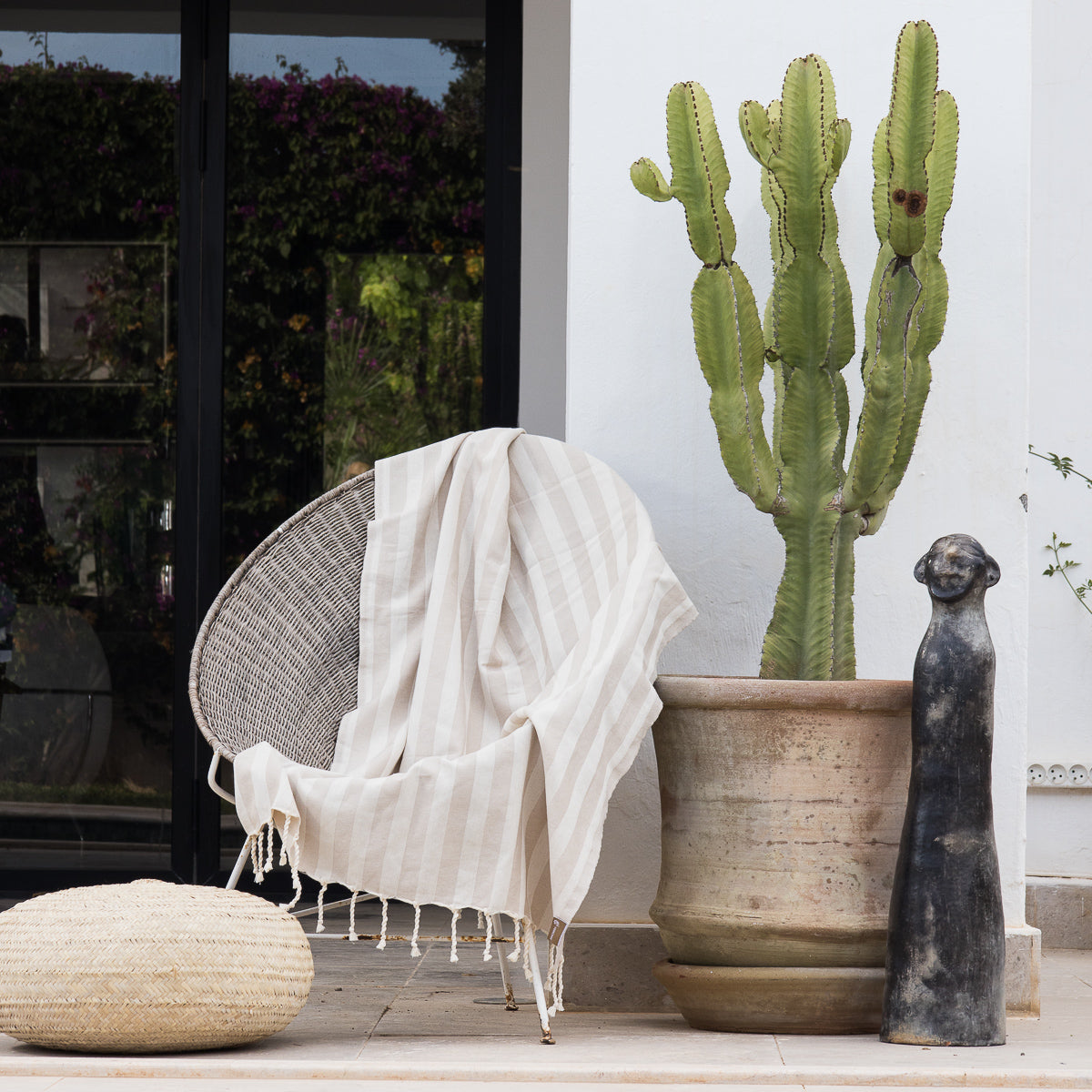 Fouta de algodón jacquard 100X200 - Capri - Topo claro