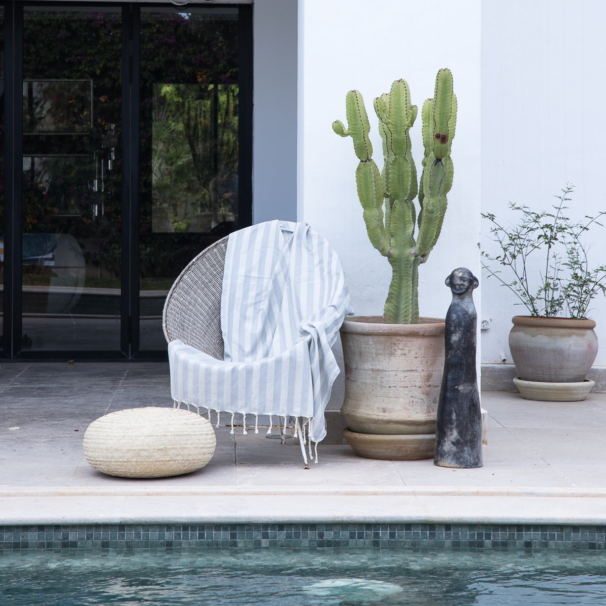 Fouta de algodón jacquard 100X200 - Capri - Gris claro