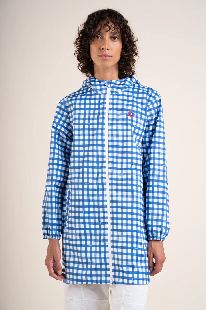 Mackintosh largo - Amelot Imprimé - Vichy Bleu