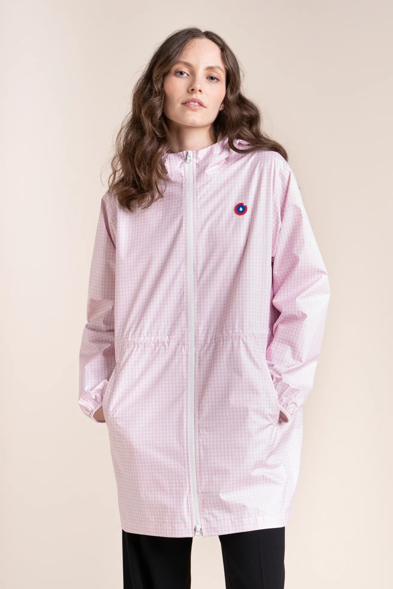 Mackintosh largo - Amelot Imprimé - Rosa Vichy