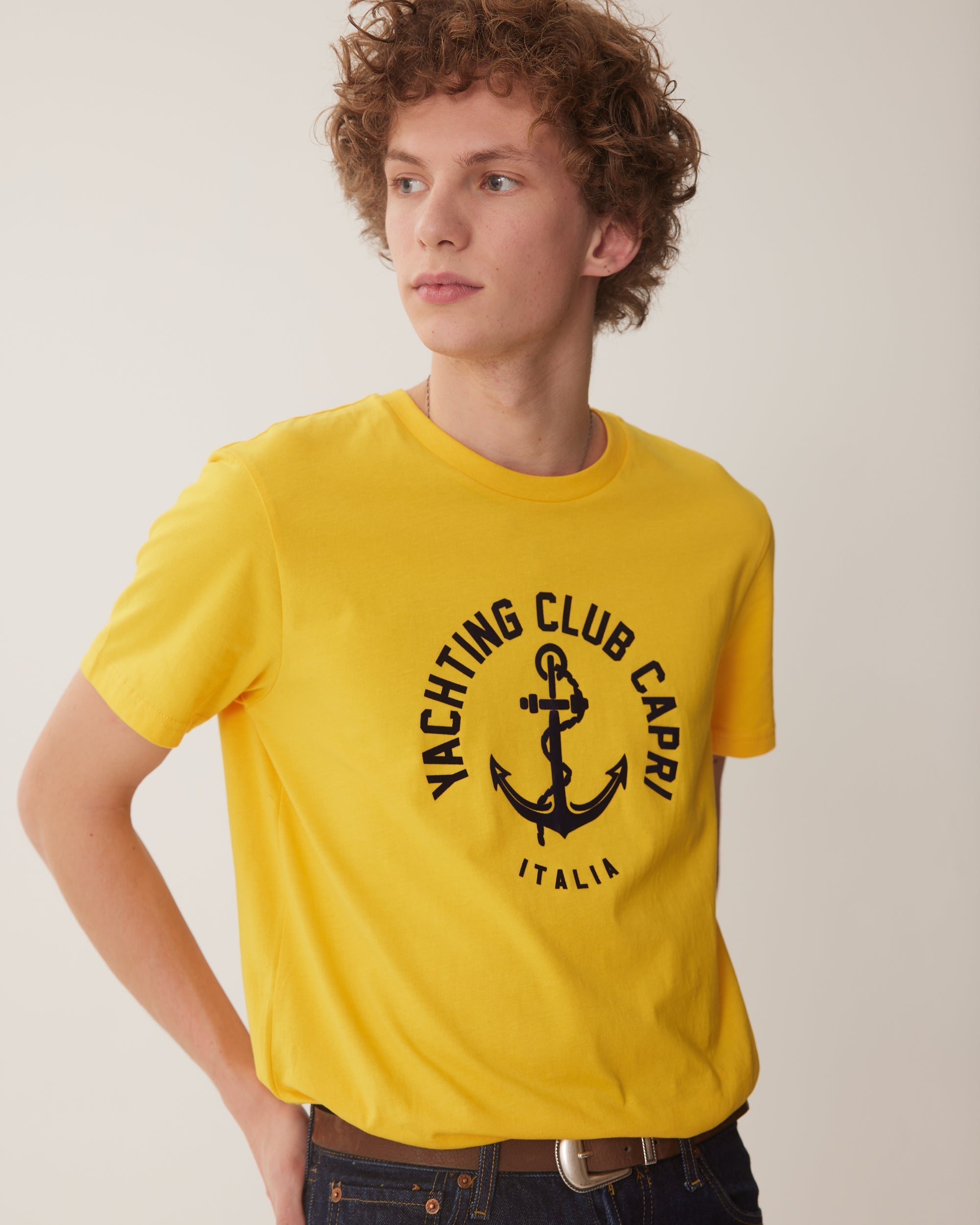 T-Shirt Yachting Club - Yellow - Cotton Jersey