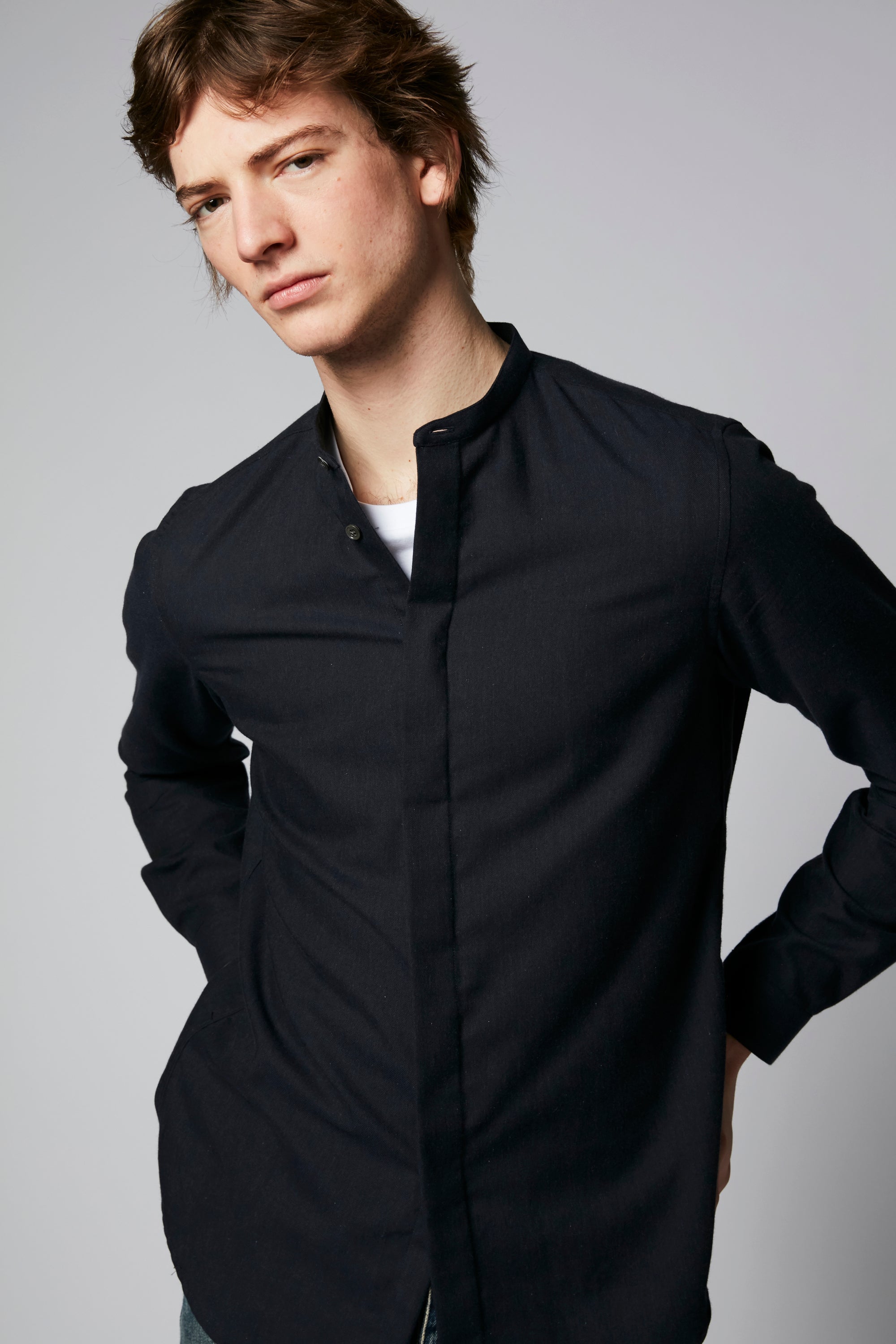 Camisa Cleo - Azul marino - Franela de algodón