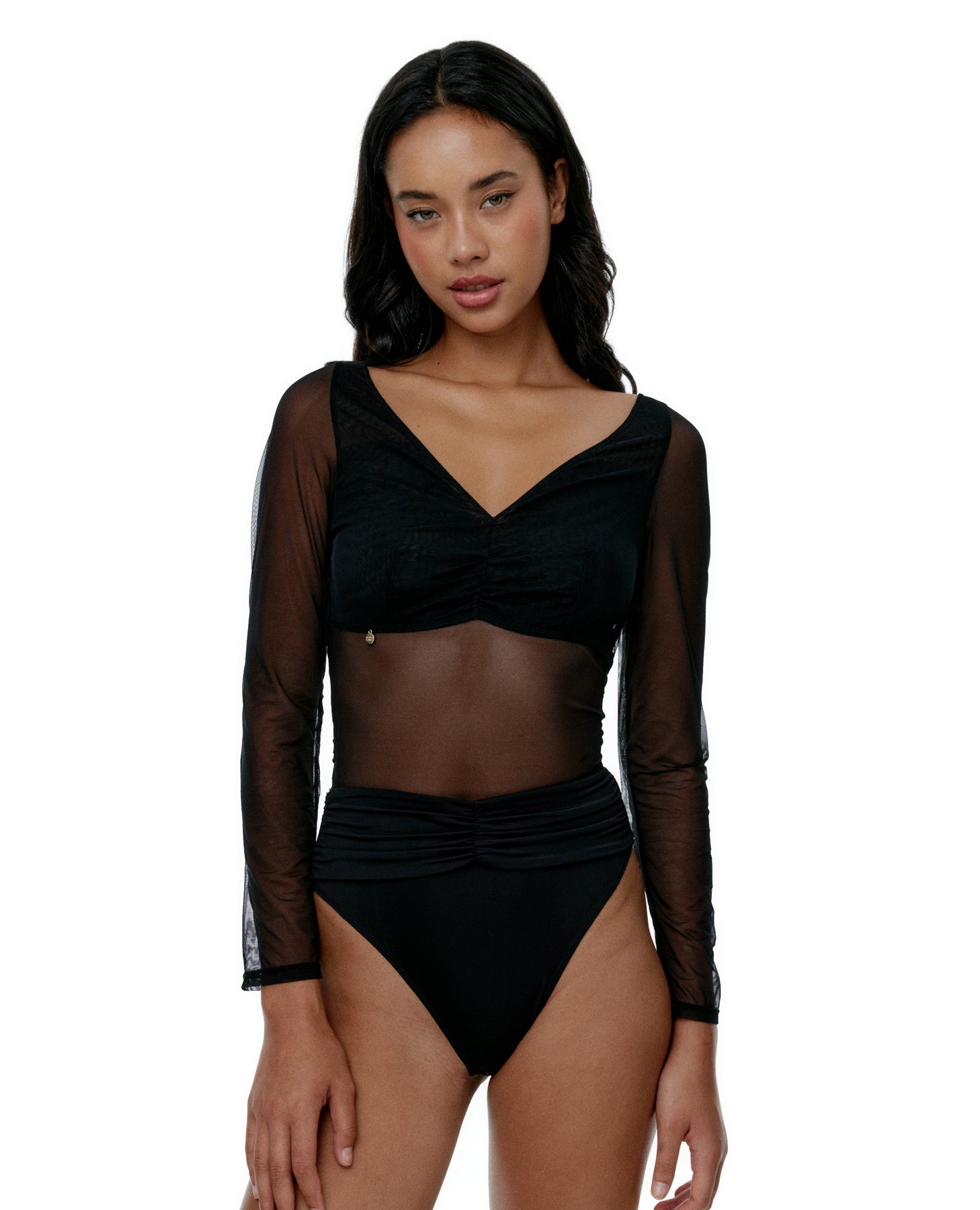 Body Diana a maniche lunghe - Nero