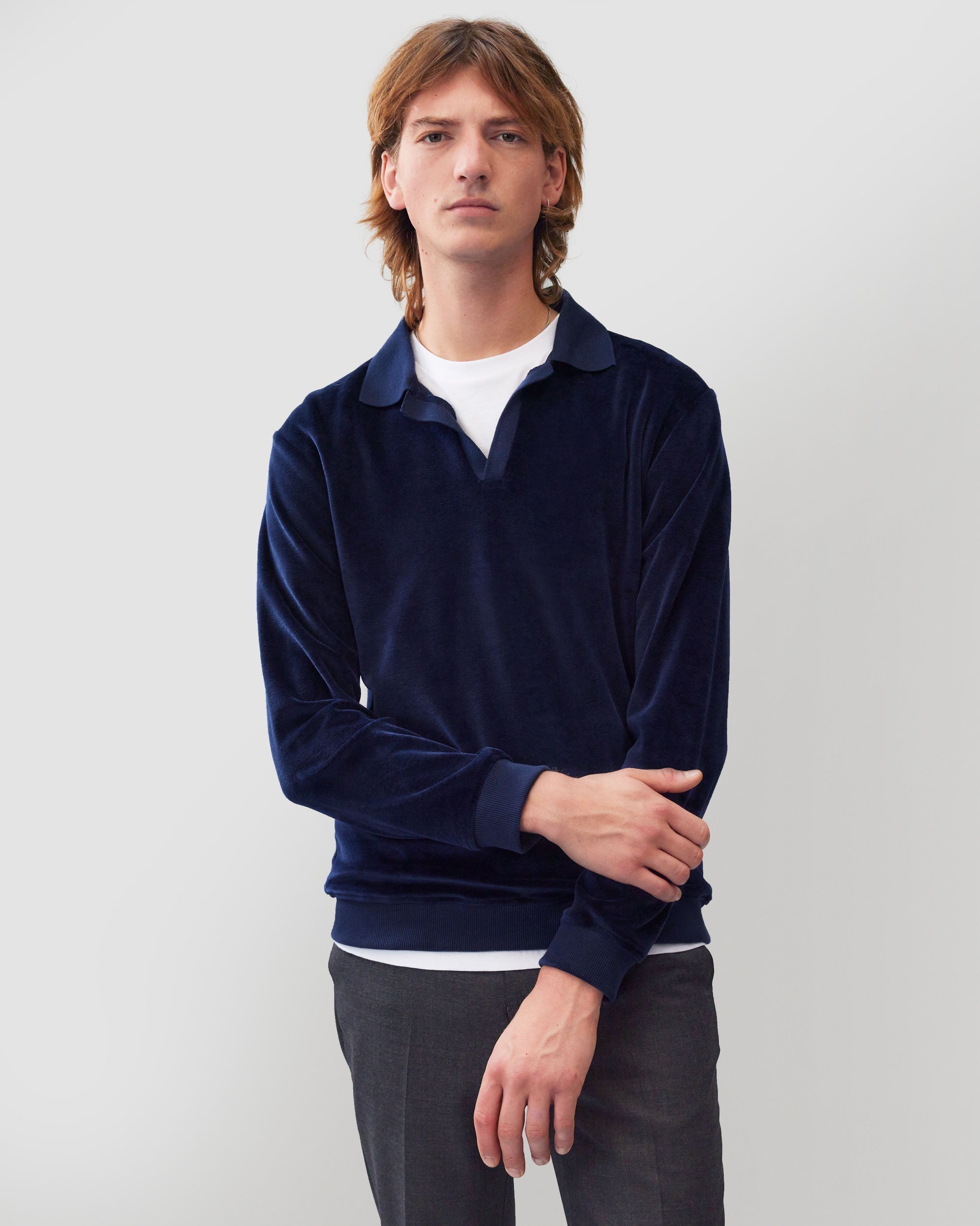 Maglietta Toda - Navy scuro - Cotone velour