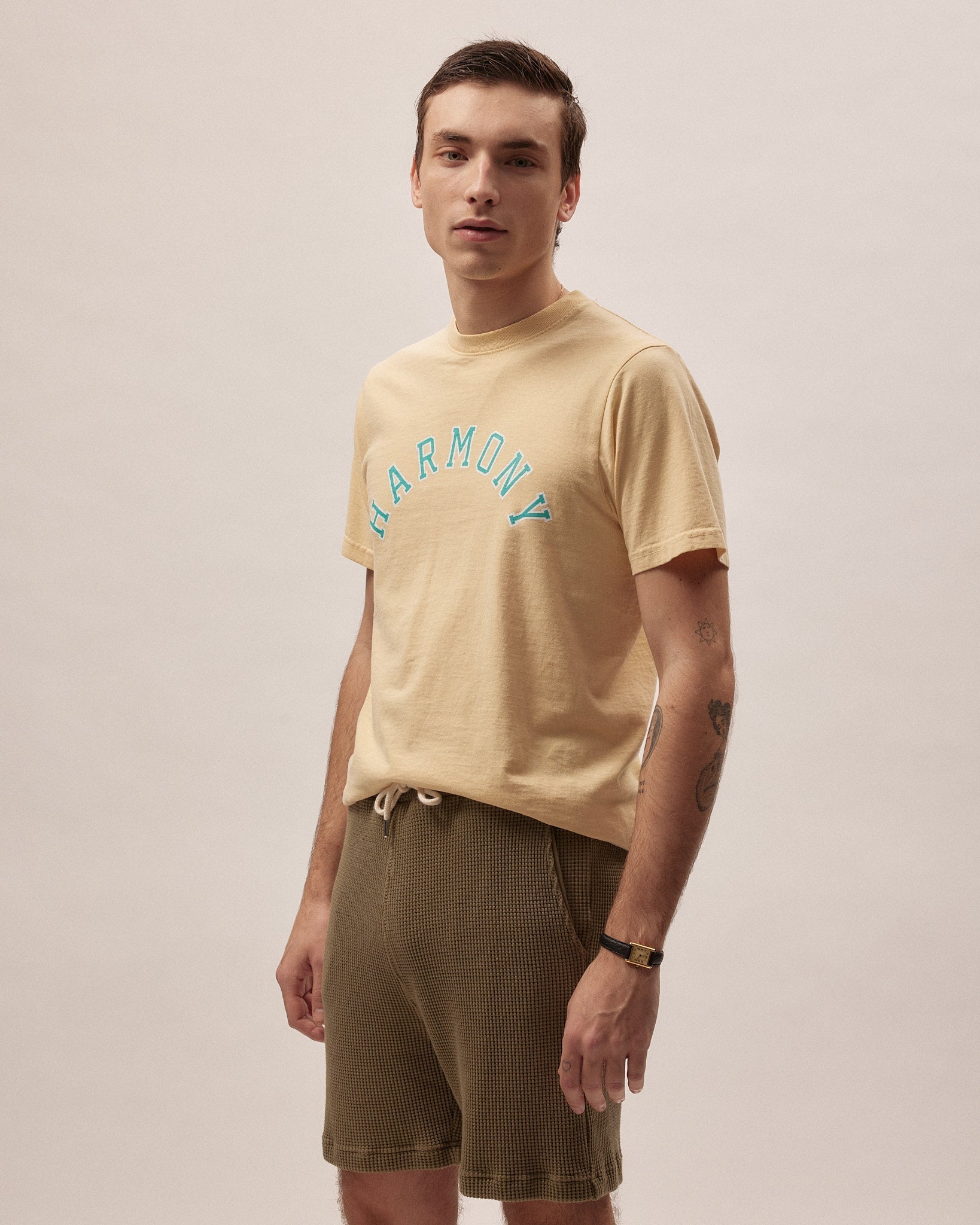 Maglietta Varsity - Giallo chiaro - Jersey di cotone