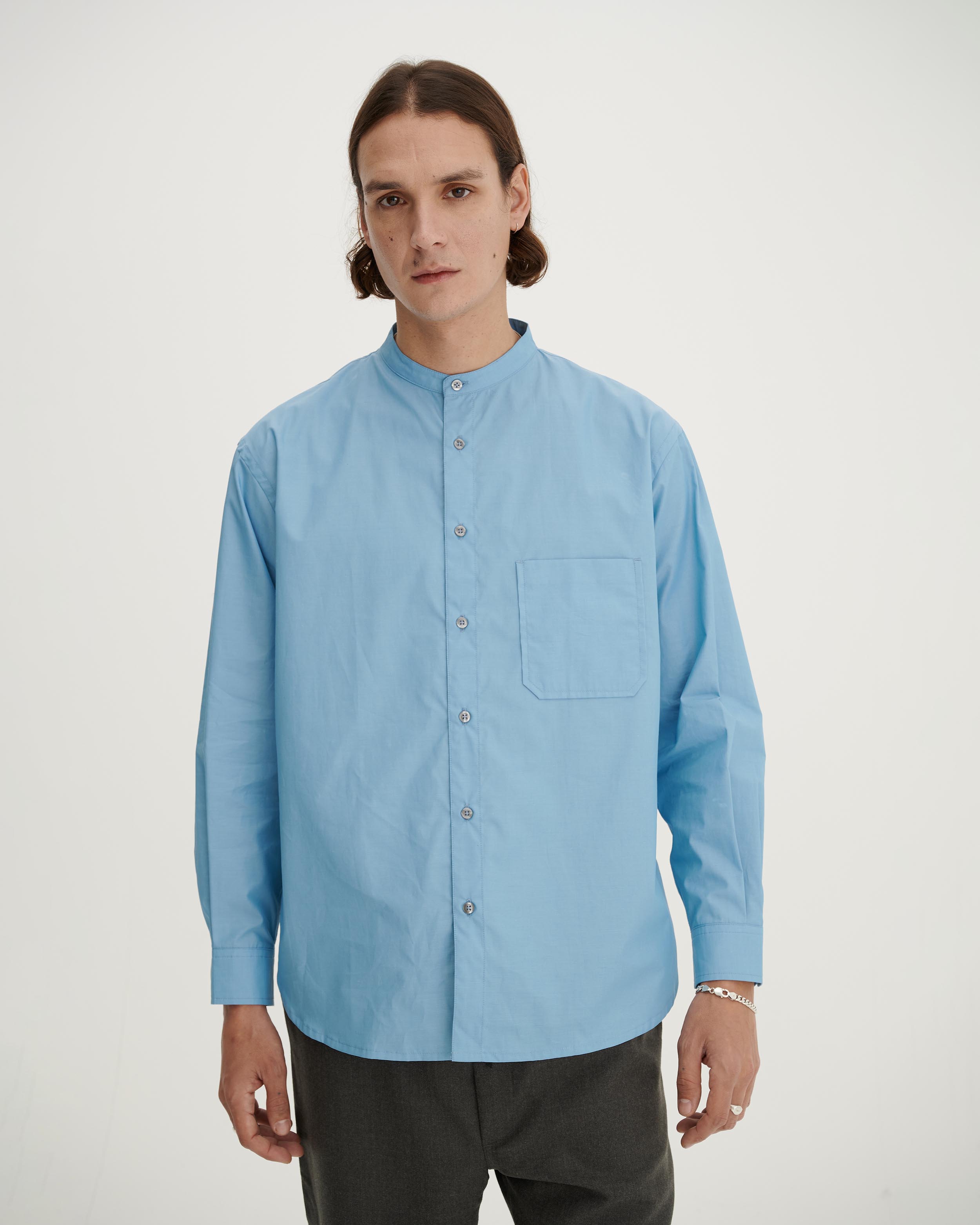 Shirt Mao Lichen Blue - Mixed