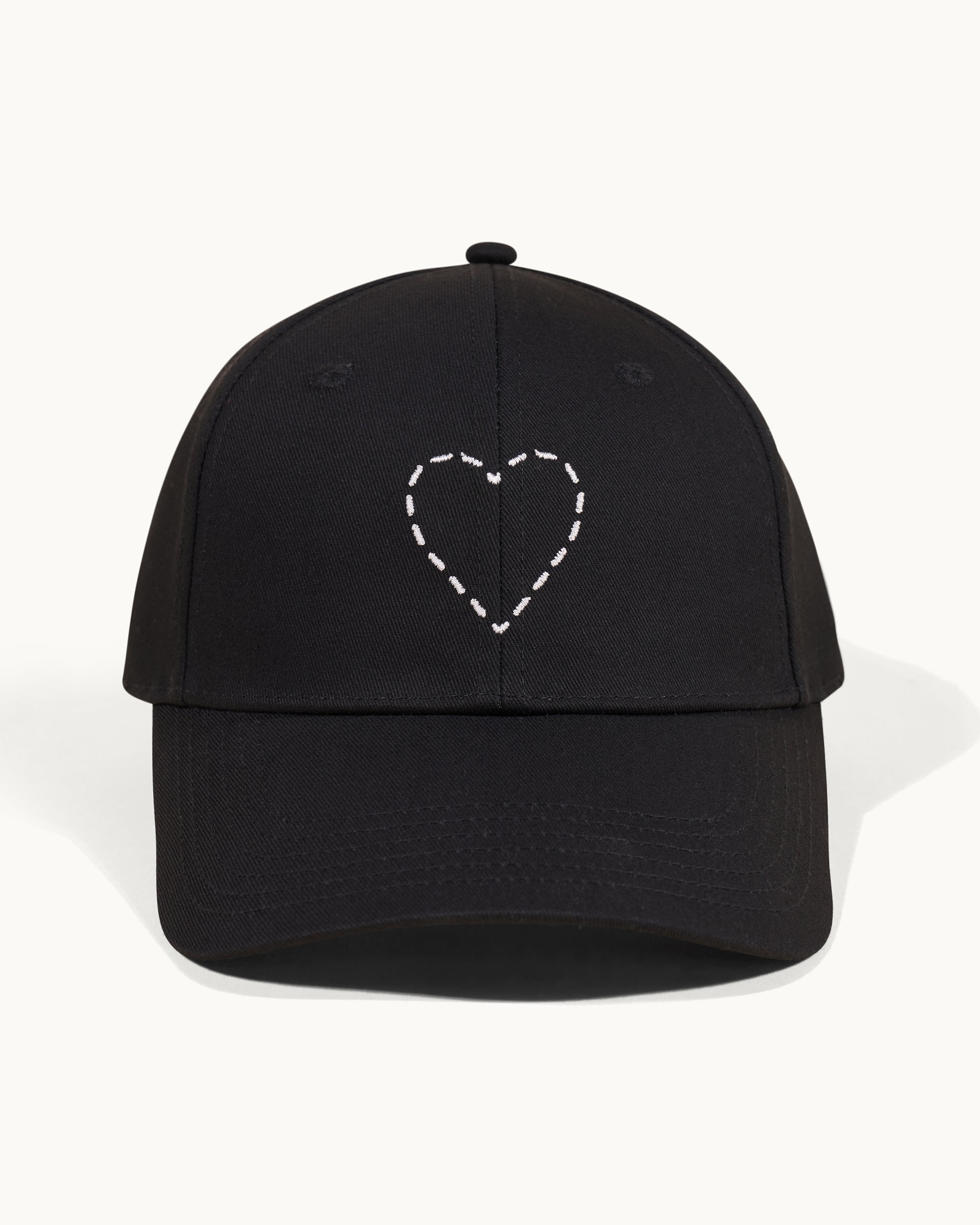 Heart Curved Visor Cap - Black