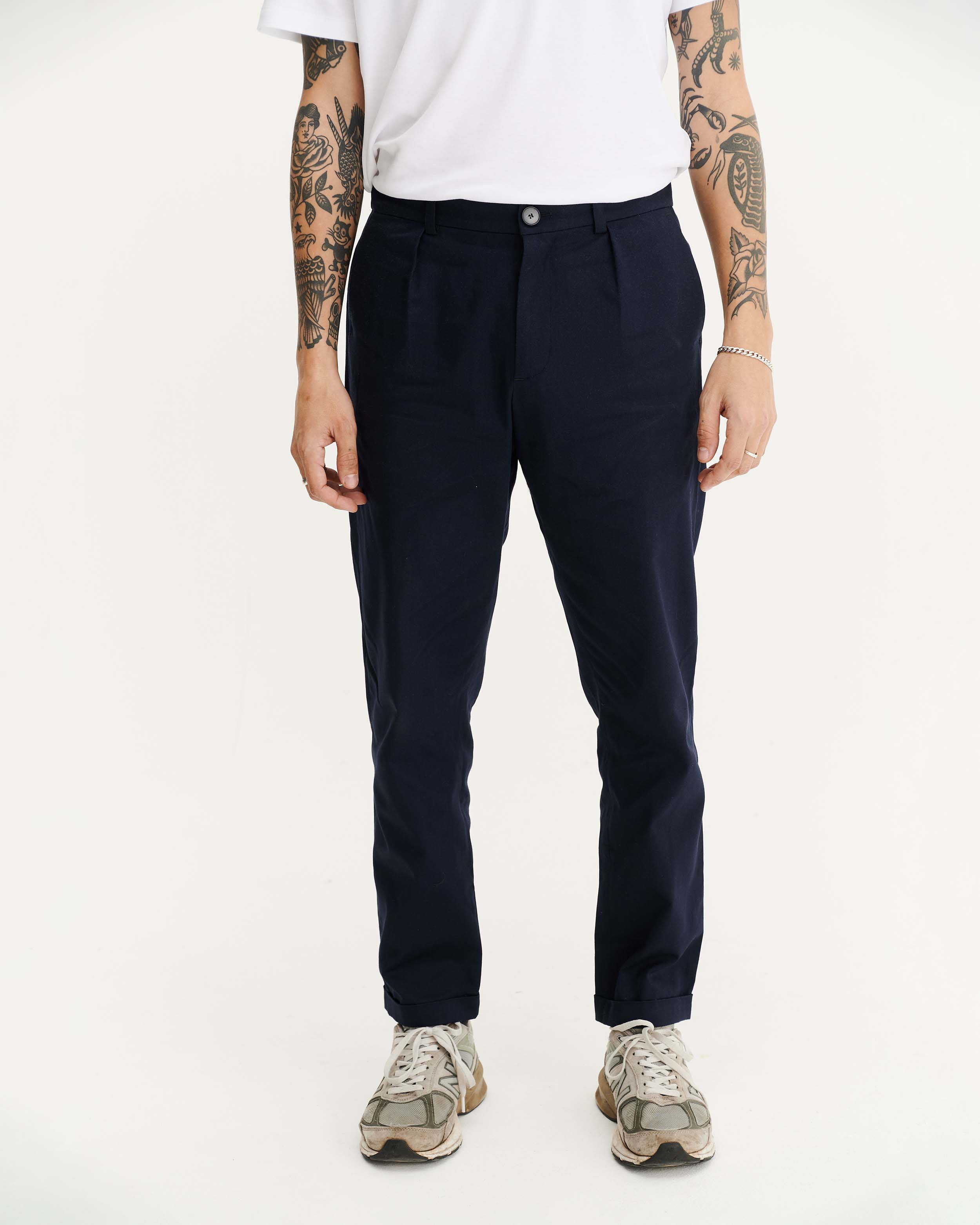 Sienna Navy Cotton Pants - Mixed