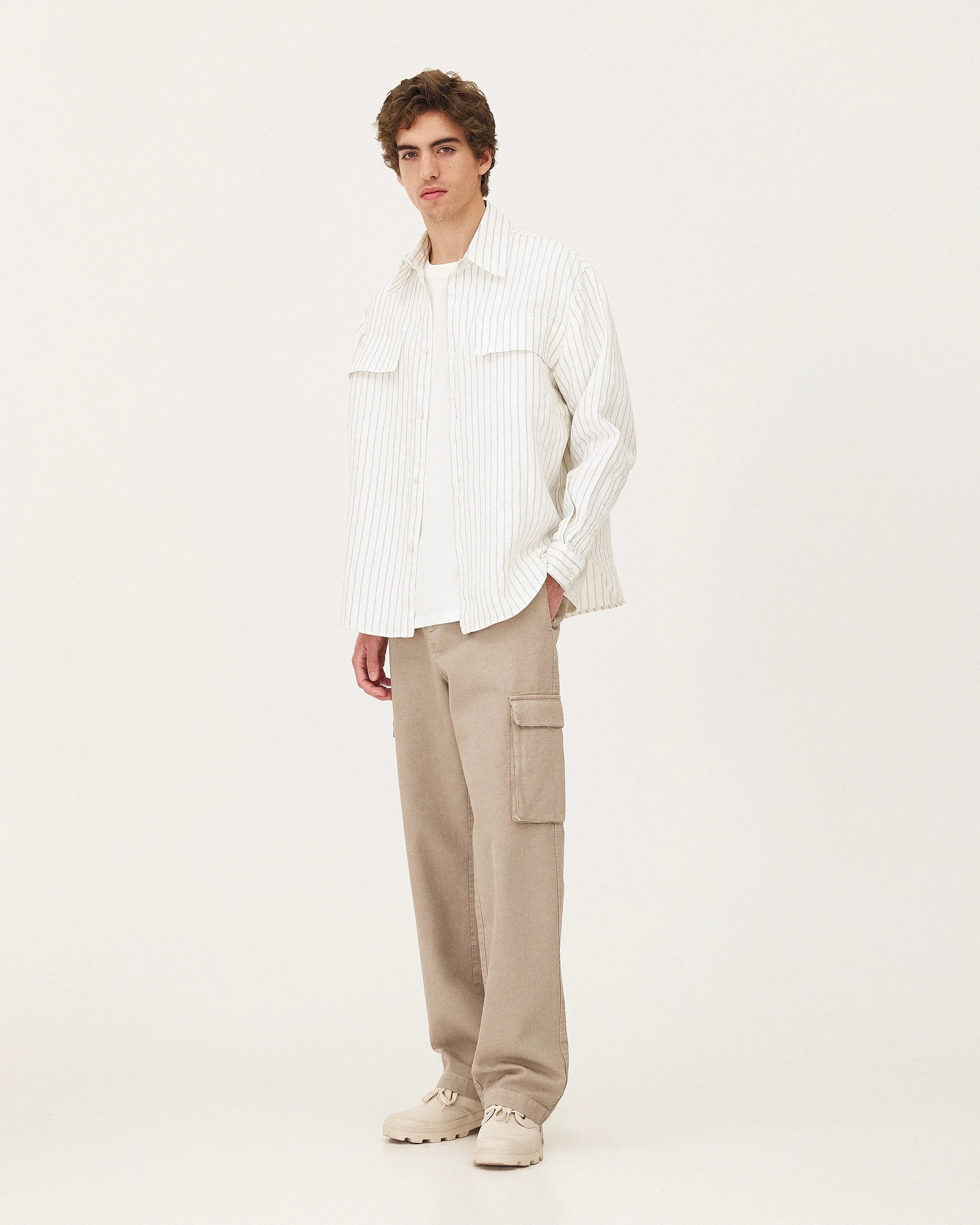 Tautira Wide Blue Stripes Shirt - Mixed