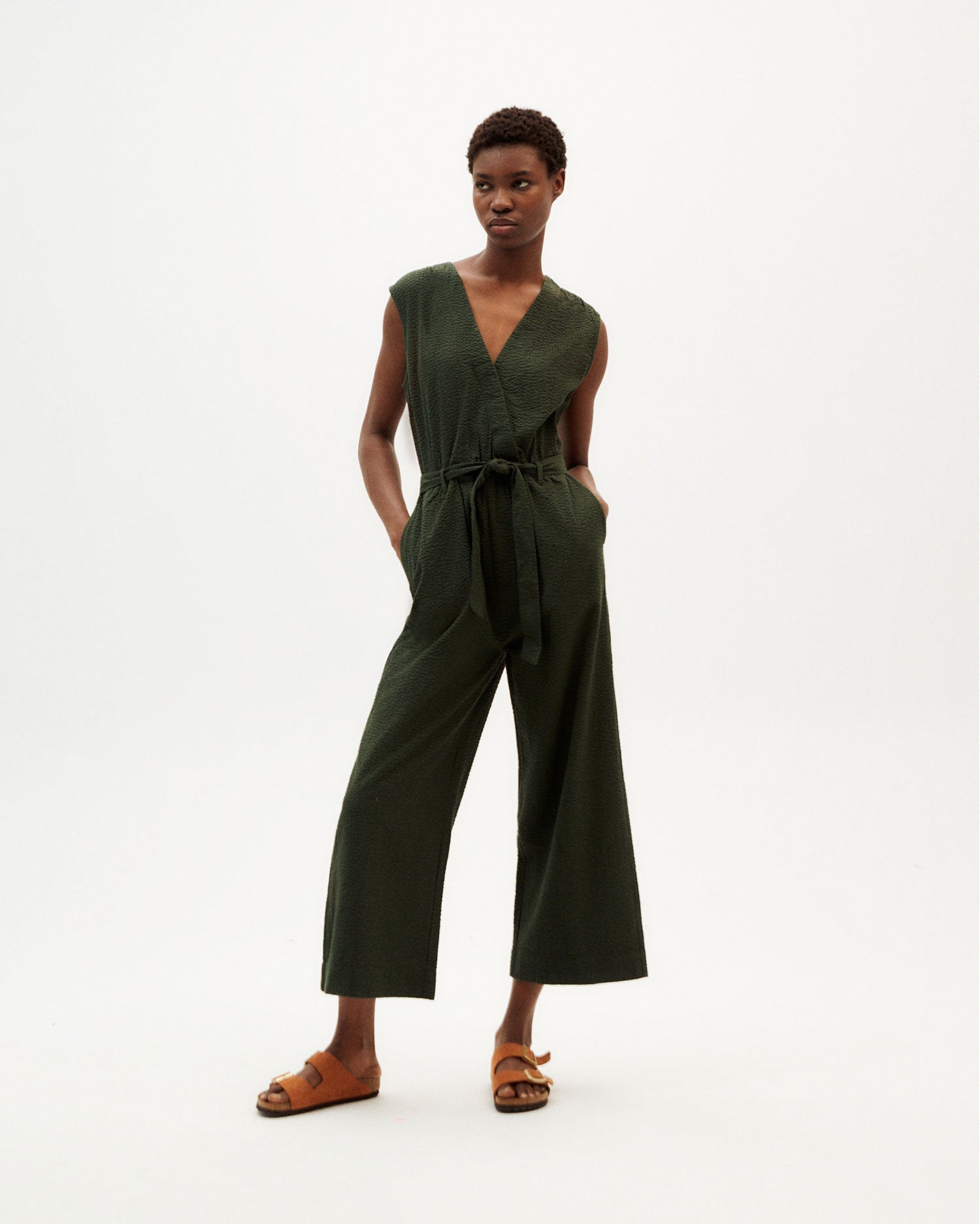 Mono Winona Seersucker - Verde oscuro