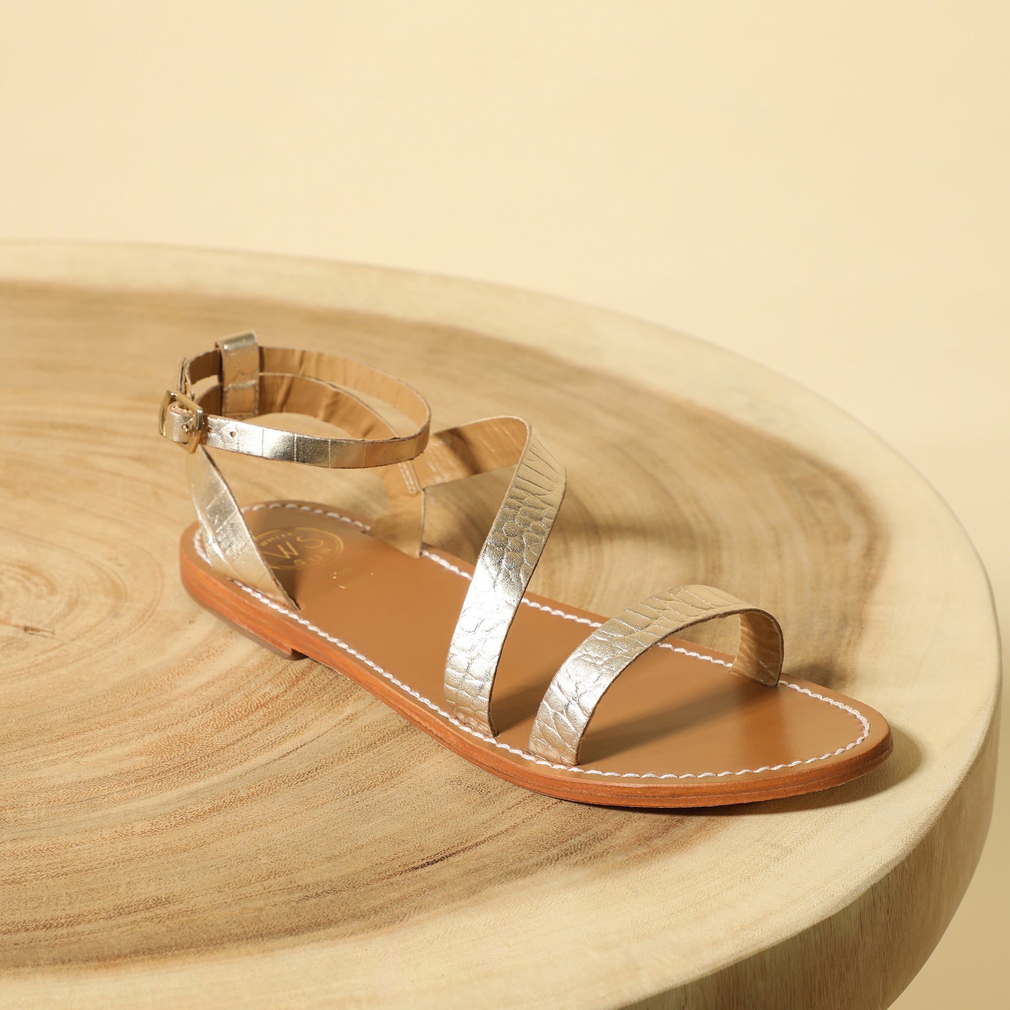 Sandali Xigala - Capra stampa croco oro chiaro - Croco oro chiaro