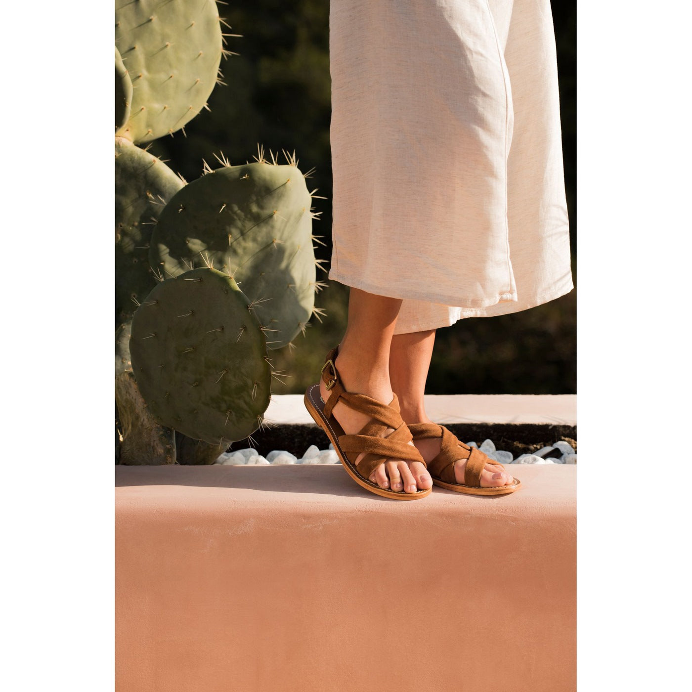 Sandali Banita - Camoscio di capra - Cammello