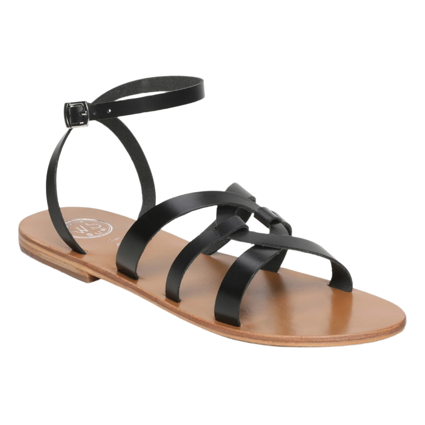 Sandali Majadas - Pelle di capra nera - Nero