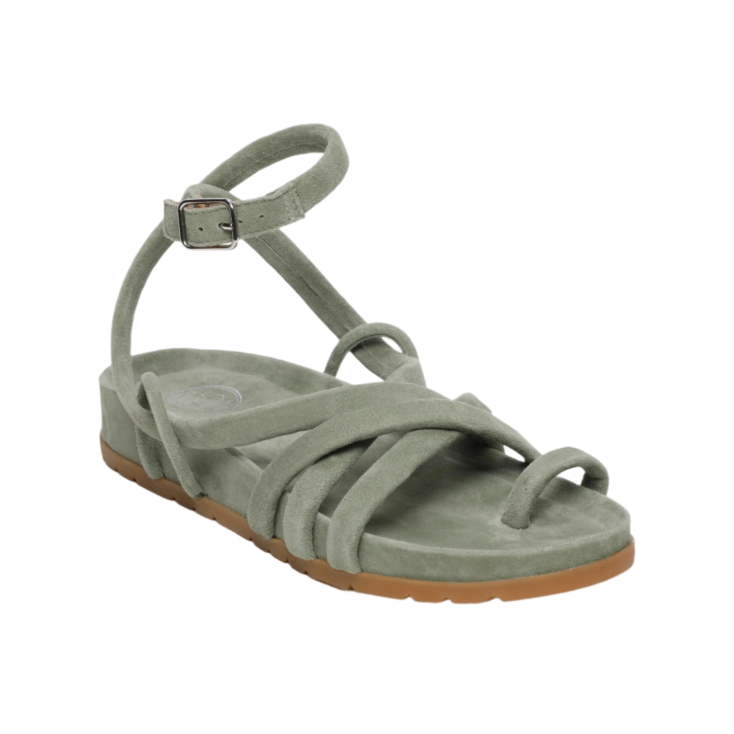 Sandali Ava - Camoscio di capra color cachi chiaro - Cachi chiaro