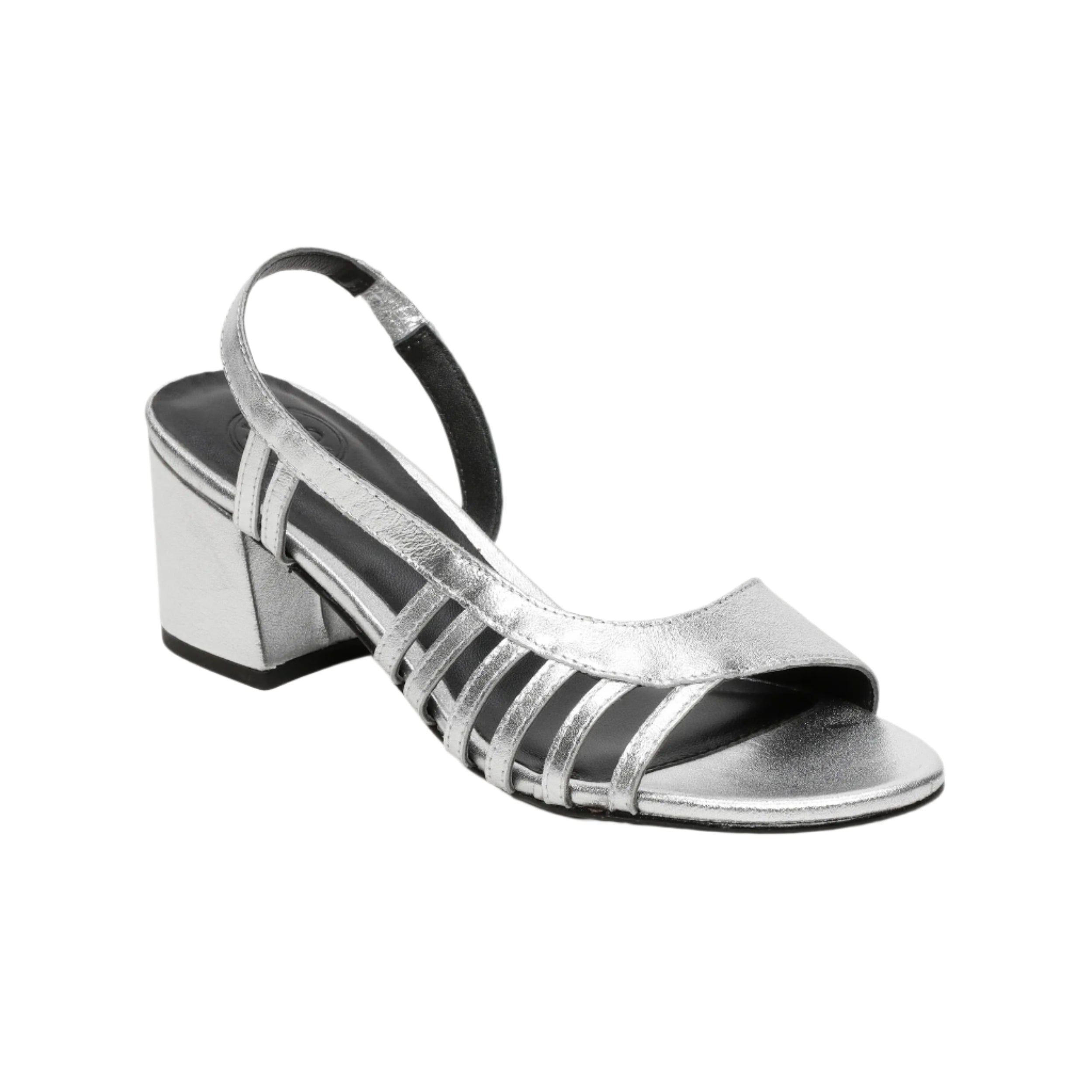 Sandali con tacco Deeksha - Pelle di capra argento - Argento