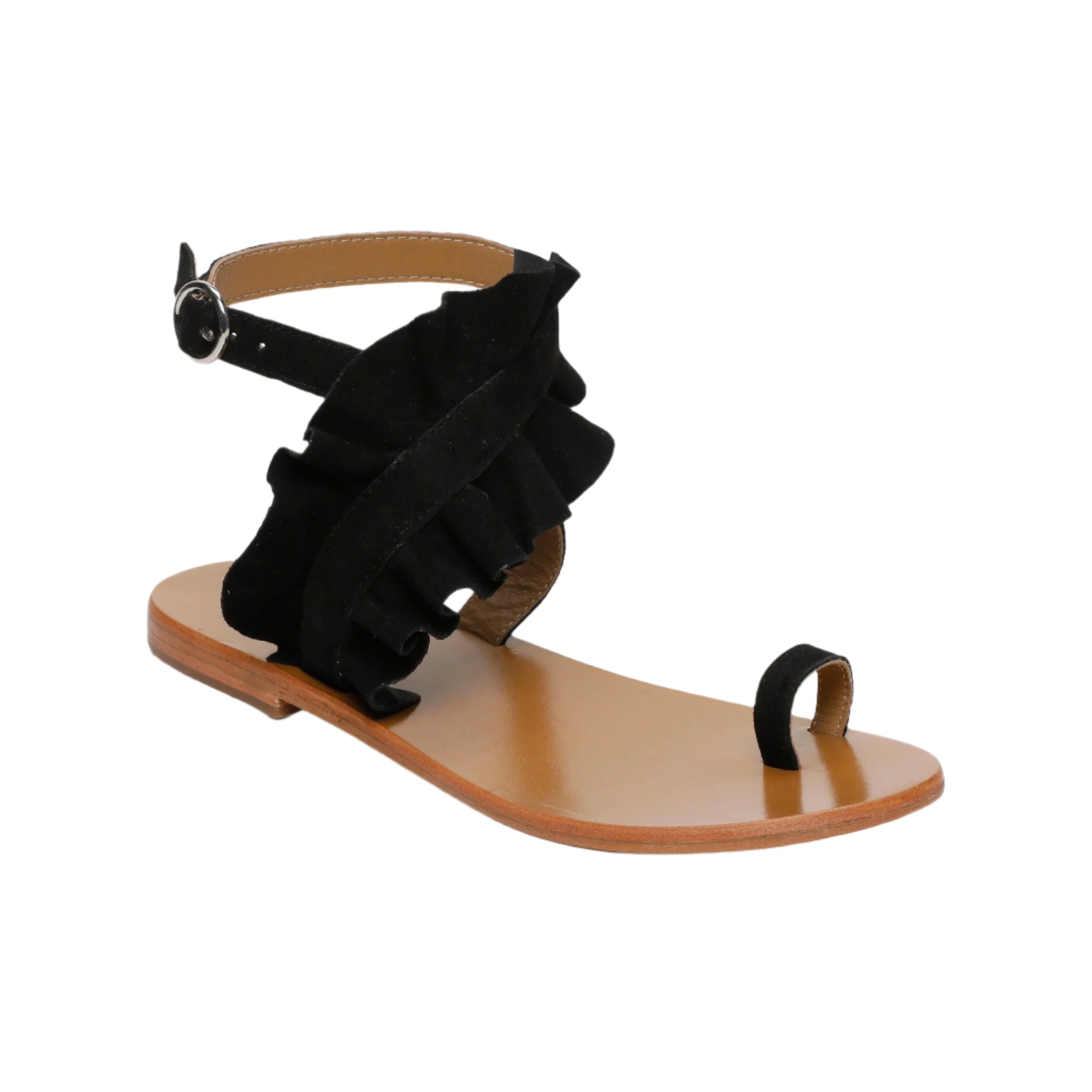 Sandali Devipriya - Camoscio di capra nero