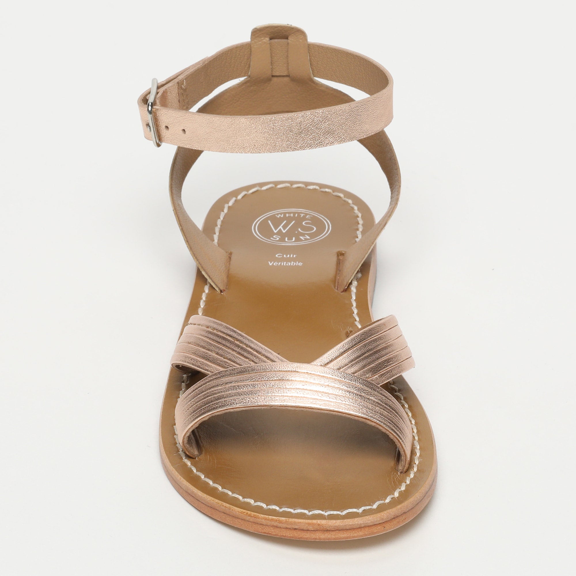 Terri Sandals - Rosegold Sheep Metallic Nappa - Rosegold