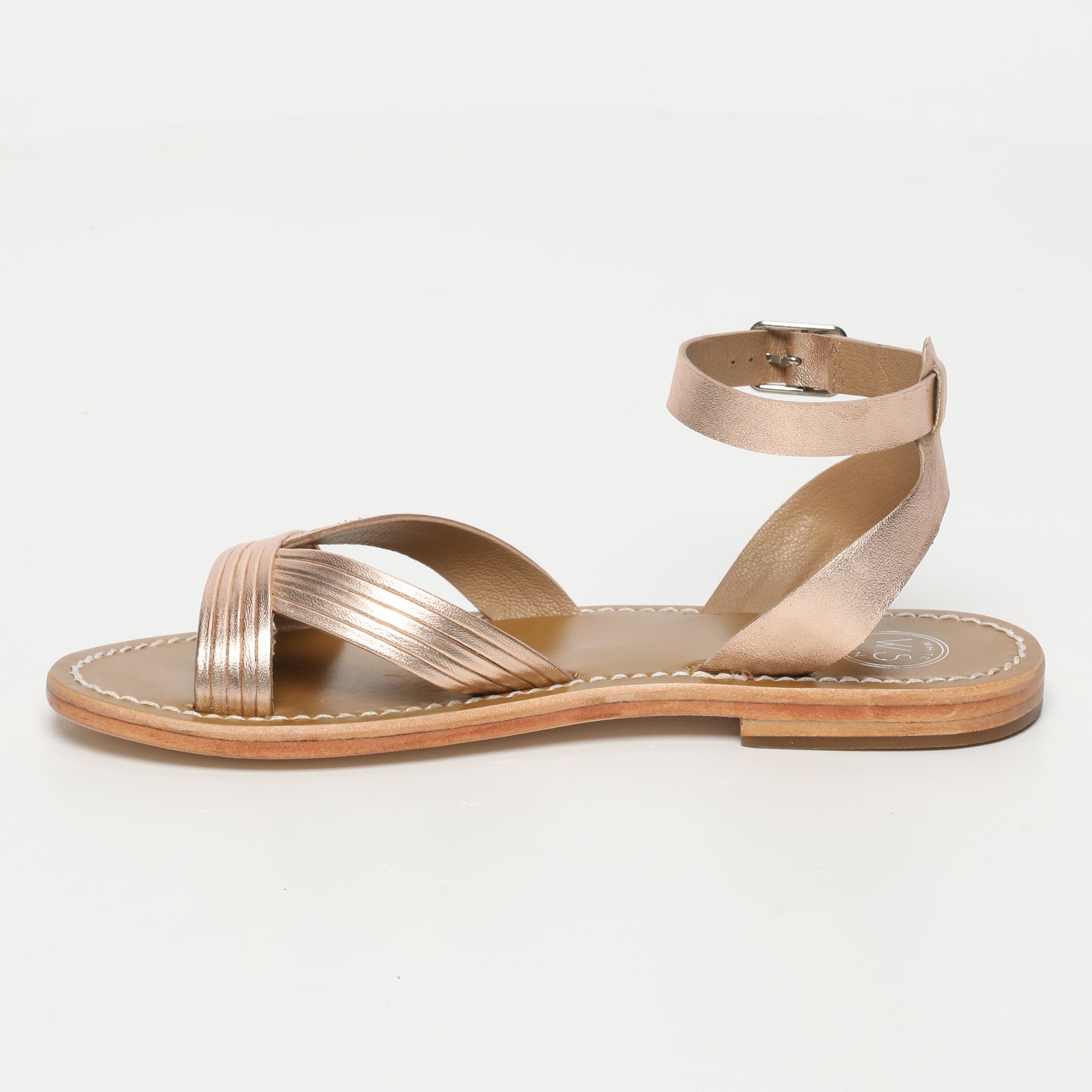 Terri Sandals - Rosegold Sheep Metallic Nappa - Rosegold