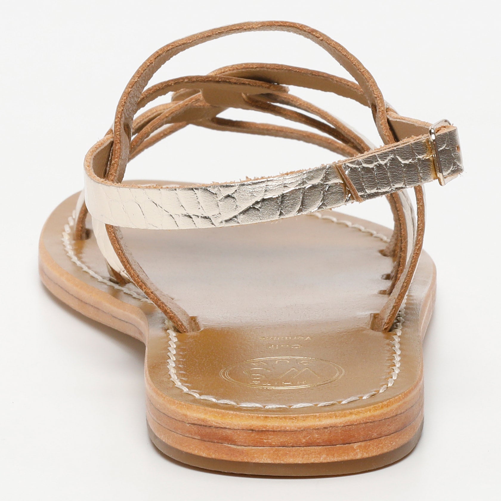 Sandals Tonosi - Light Gold Croco Print Goat - Light Gold Croco