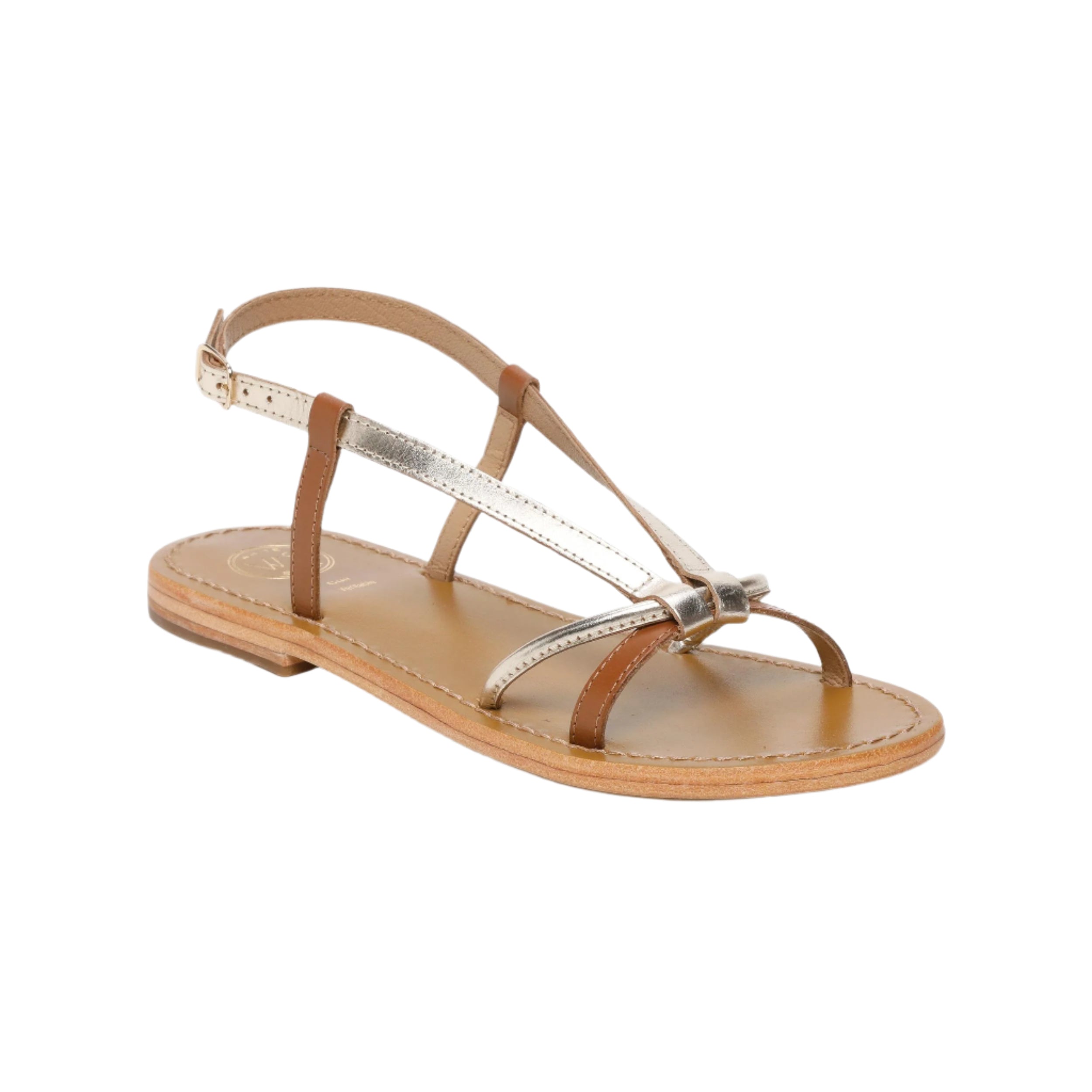 Sandali Monashi - Camel Buff - Oro+Camoscio