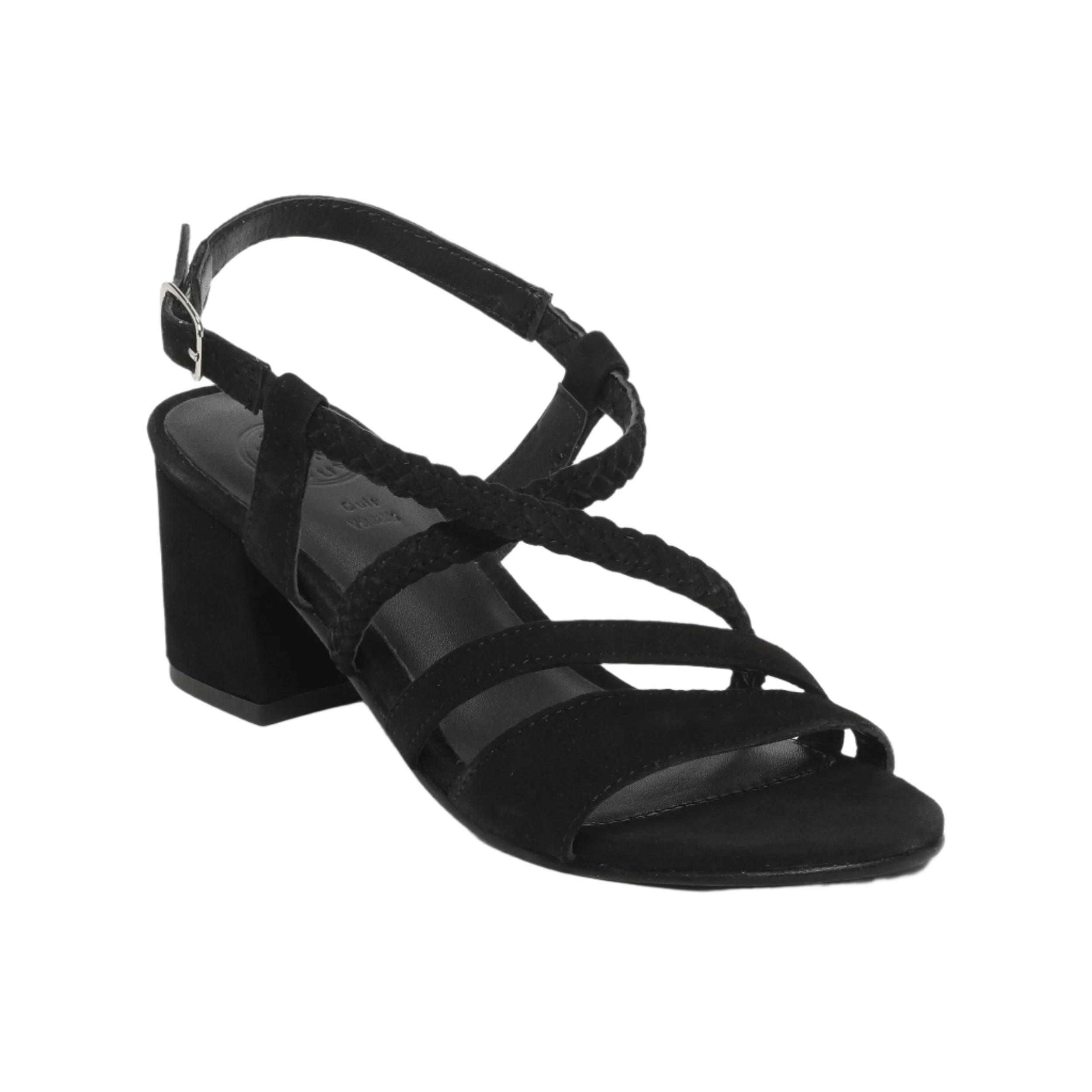 Sandali con tacco Cudrang - Camoscio di capra nero - Nero