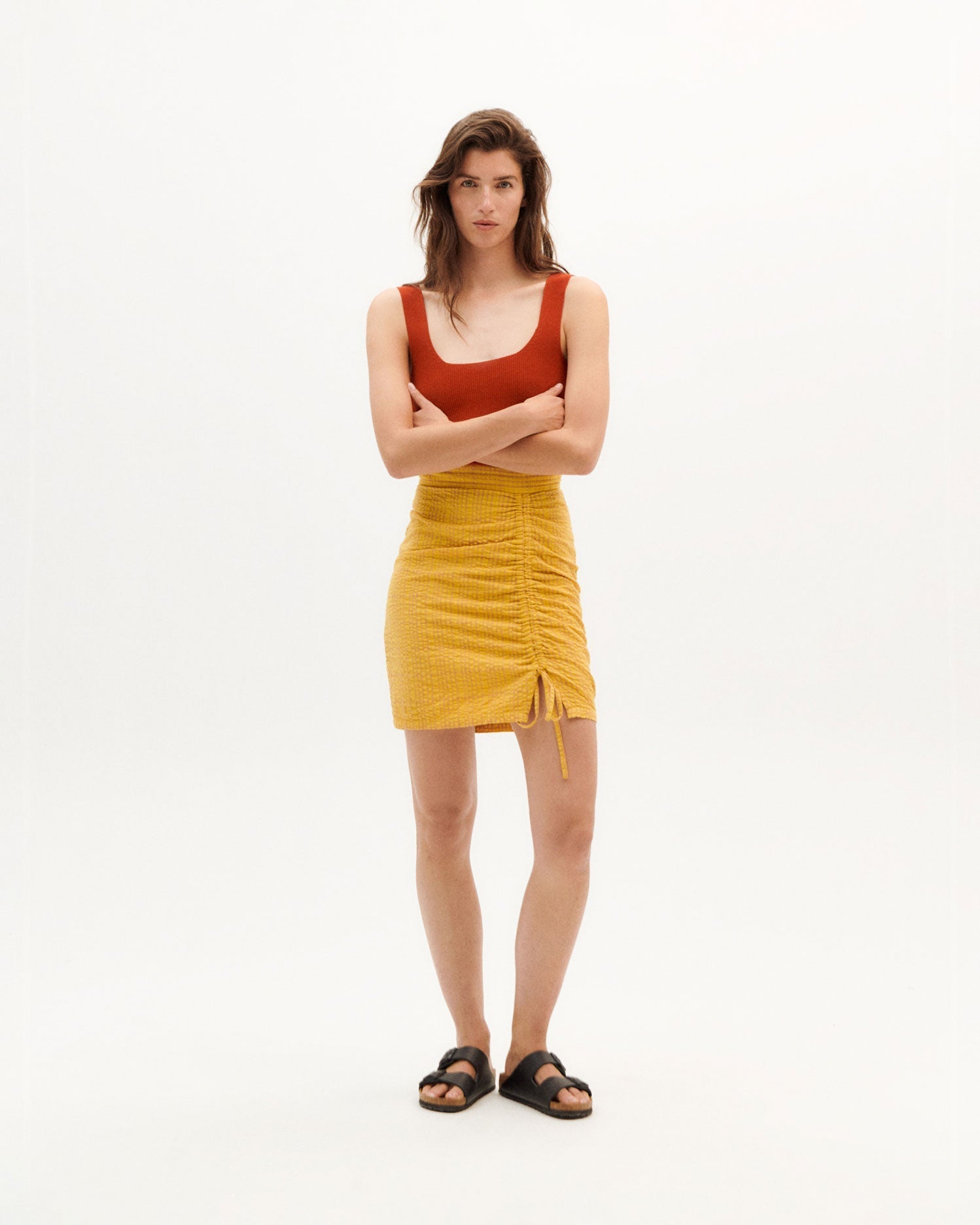 Rachel Seersucker Skirt - Yellow