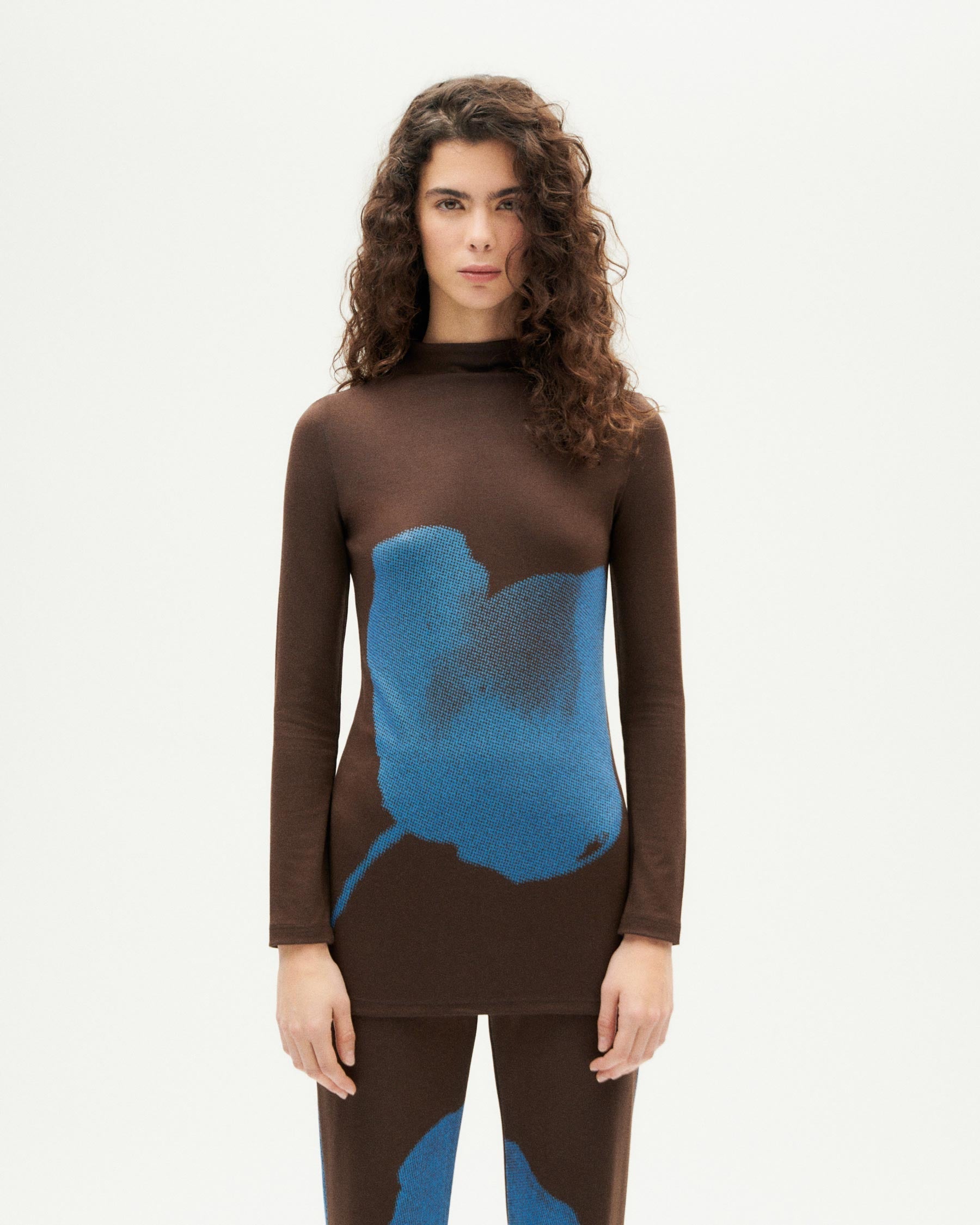 Top Vela Fiori - Marrone