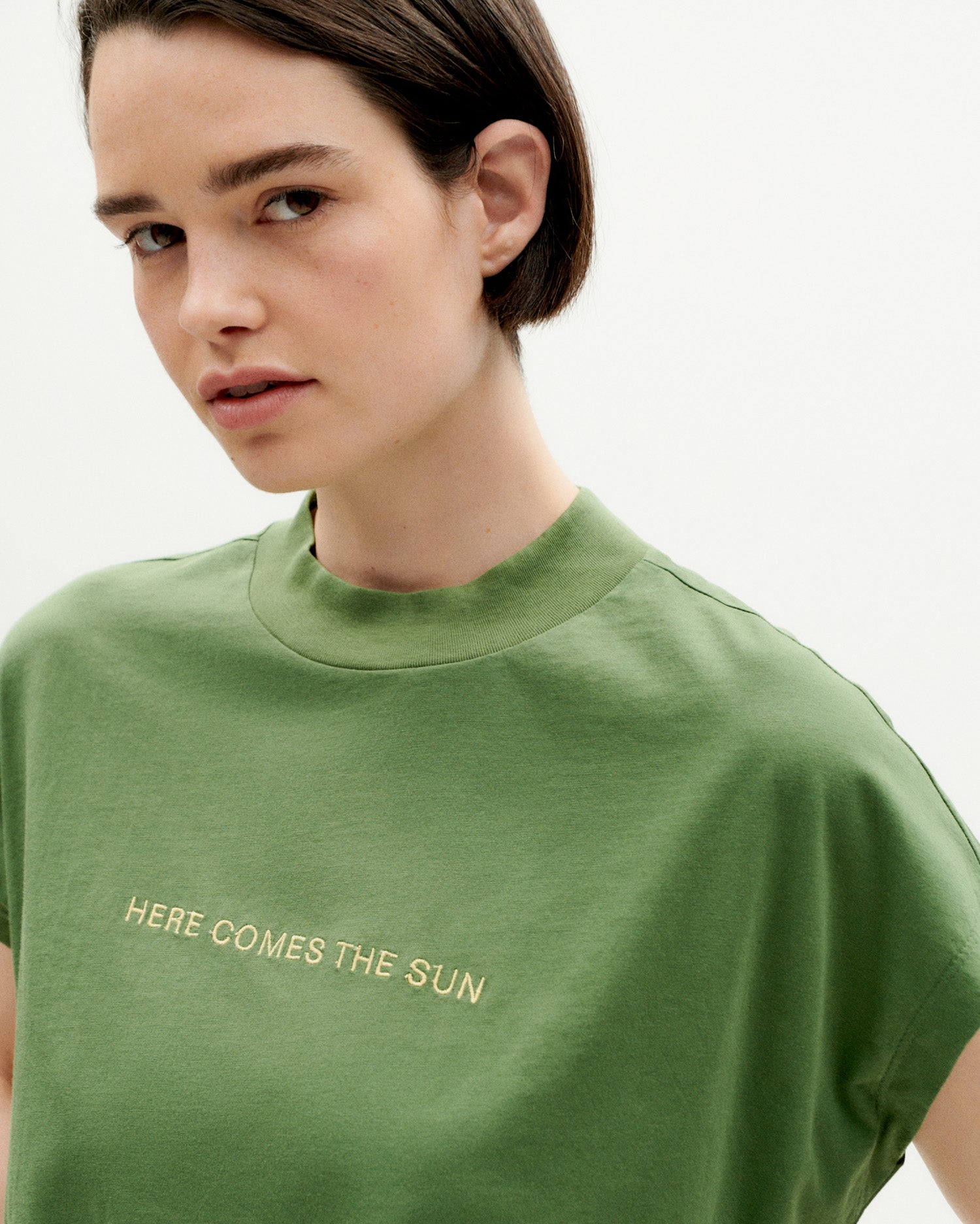 T-Shirt Voici Le Soleil - Grün