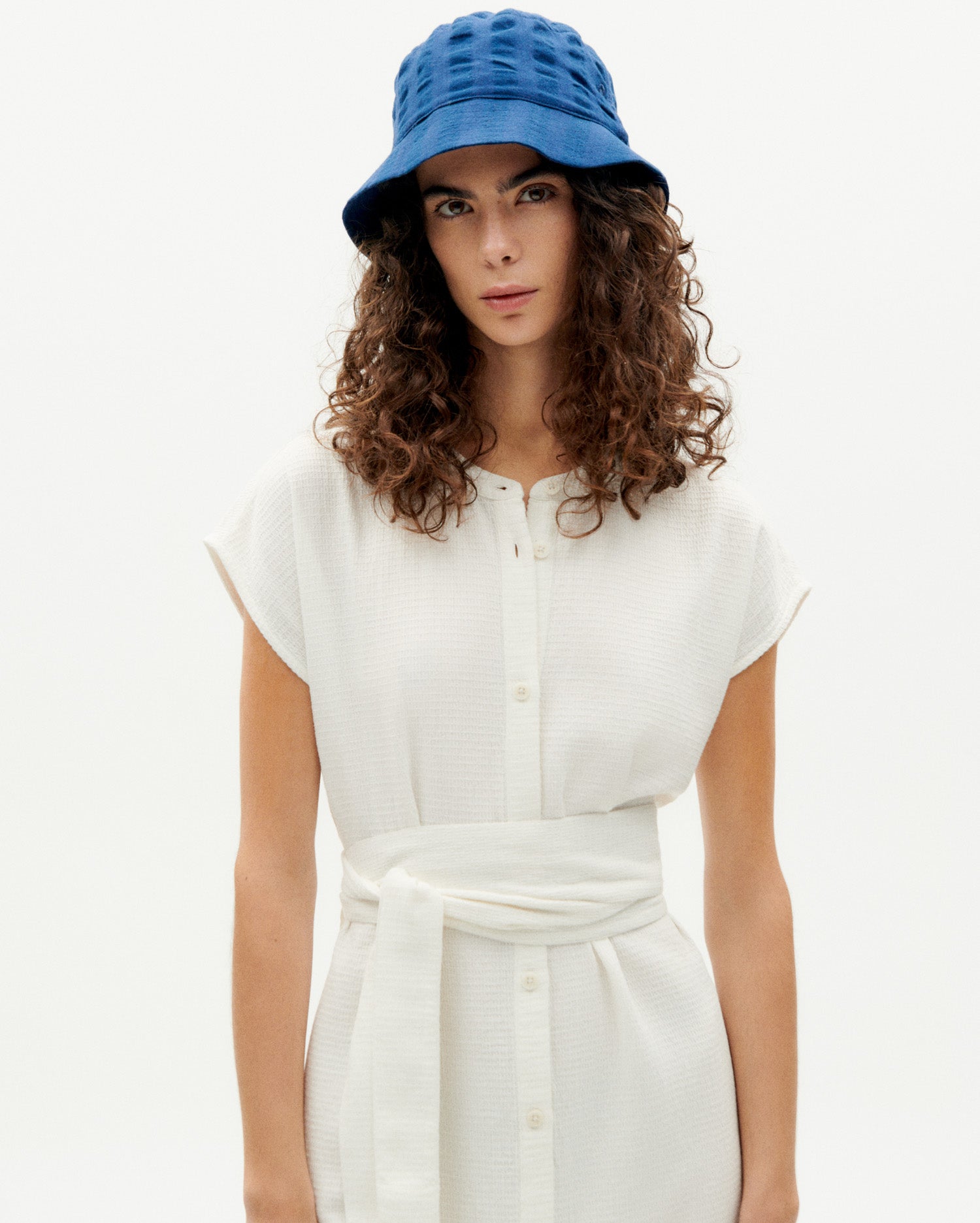 Seersucker Hat - Blue