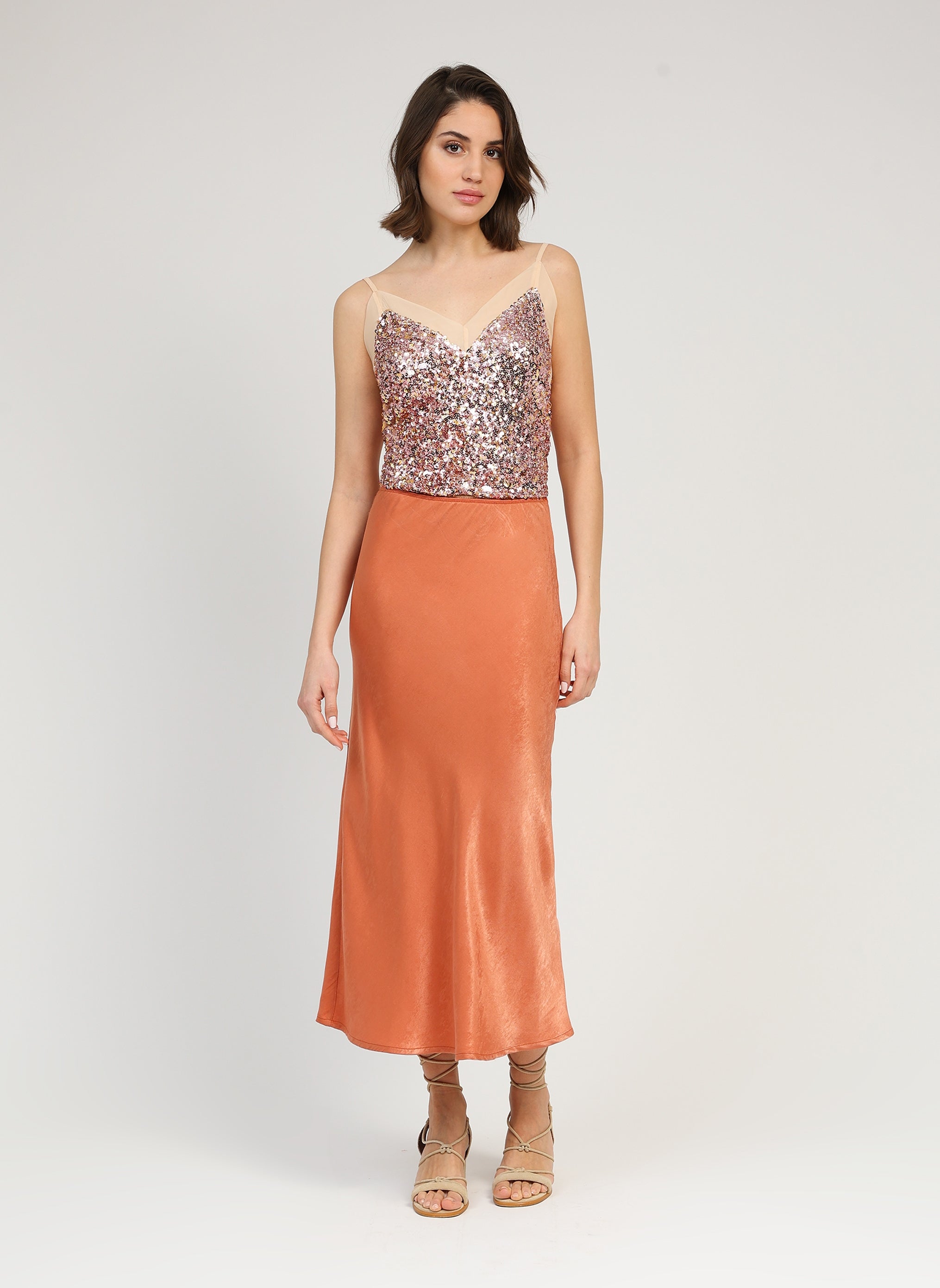 Midi skirt Galvine Terracotta