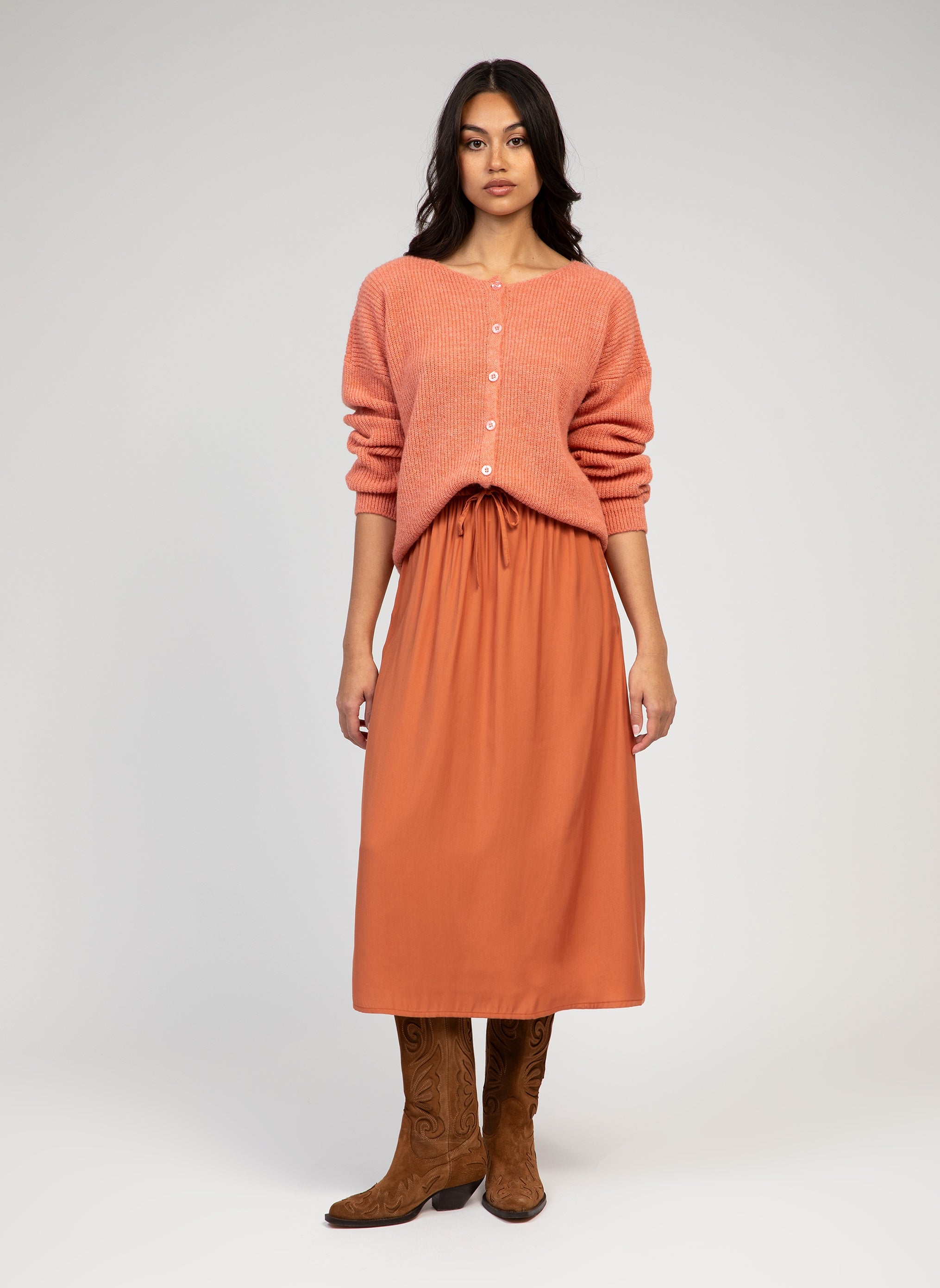 Midi skirt Ganelia Terracotta