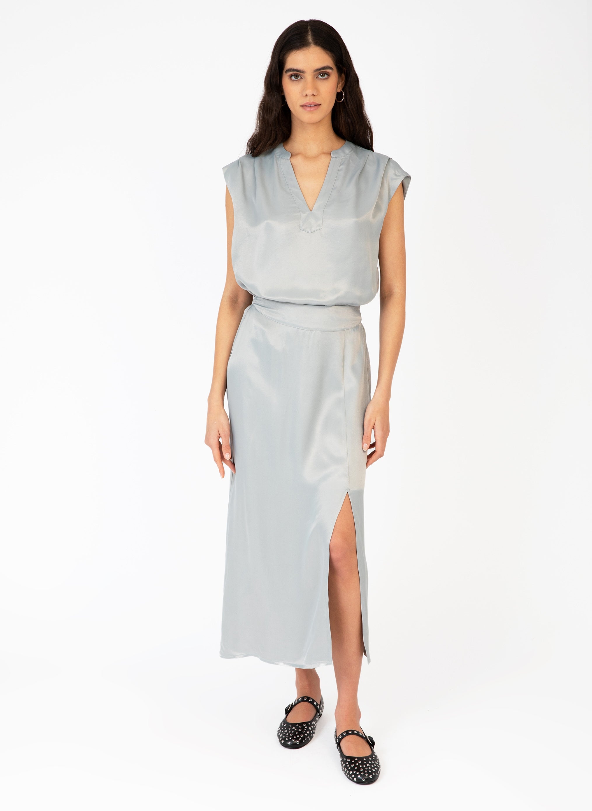 Midi skirt Genny Silver