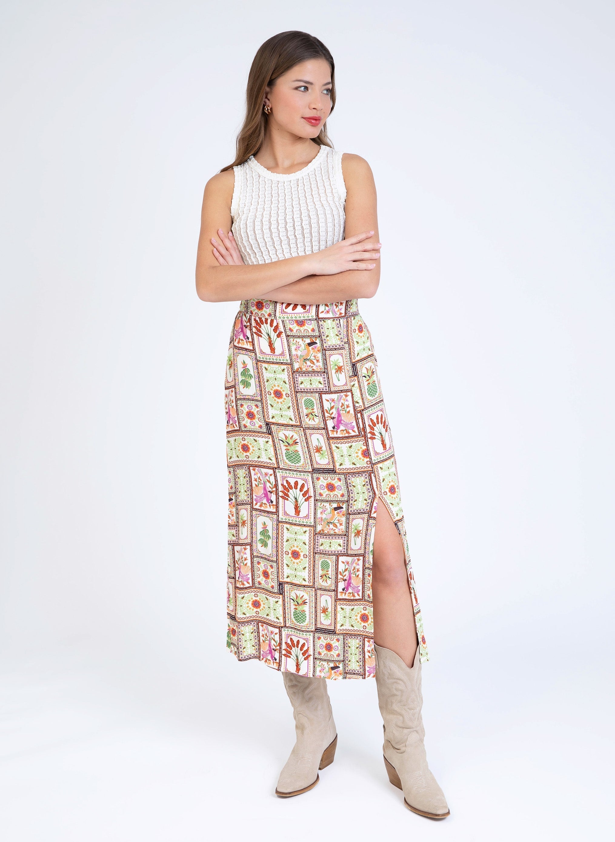 Midi skirt Ginalou Jakarta Green