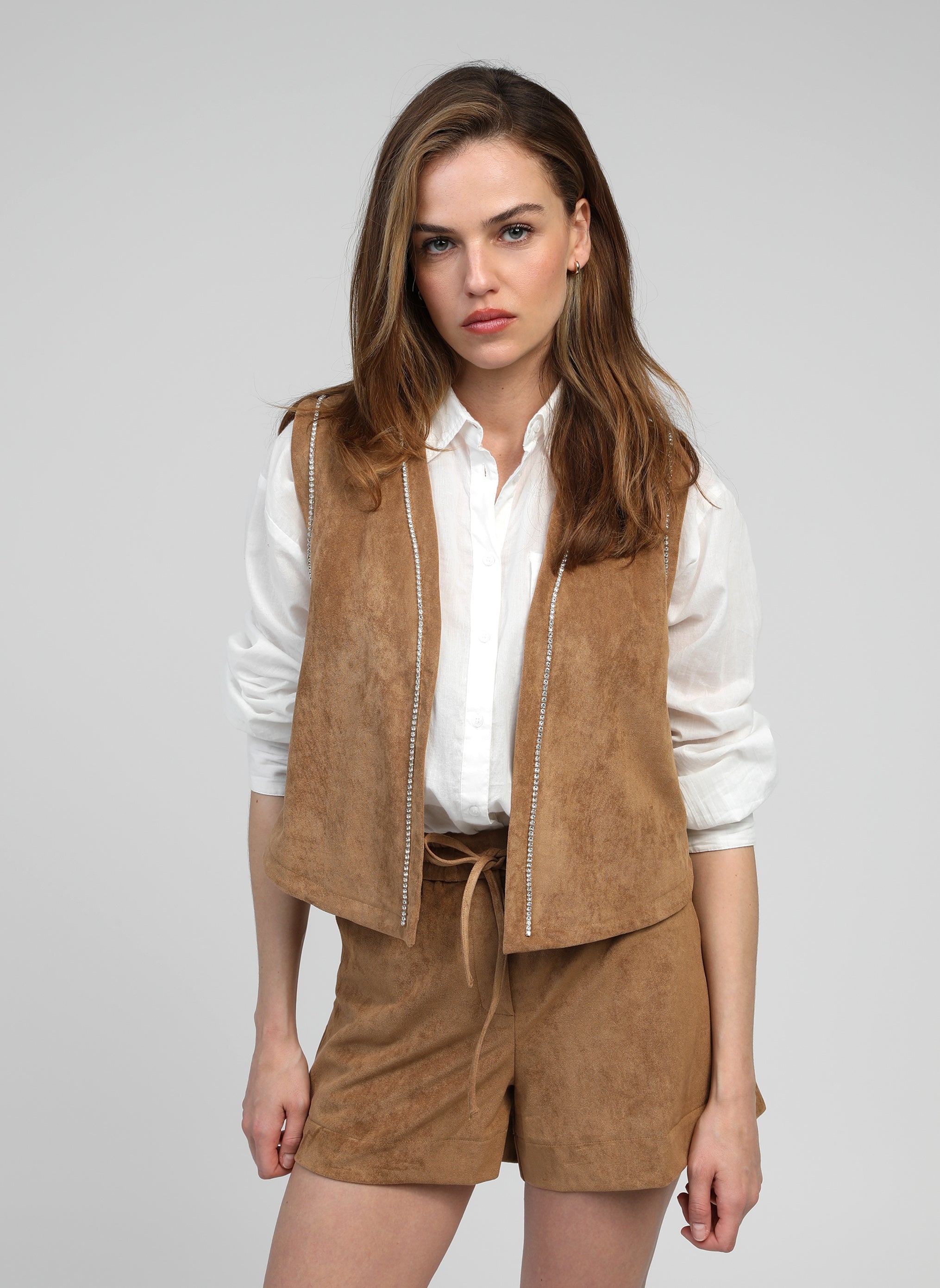 Giacca Helika in pelle scamosciata