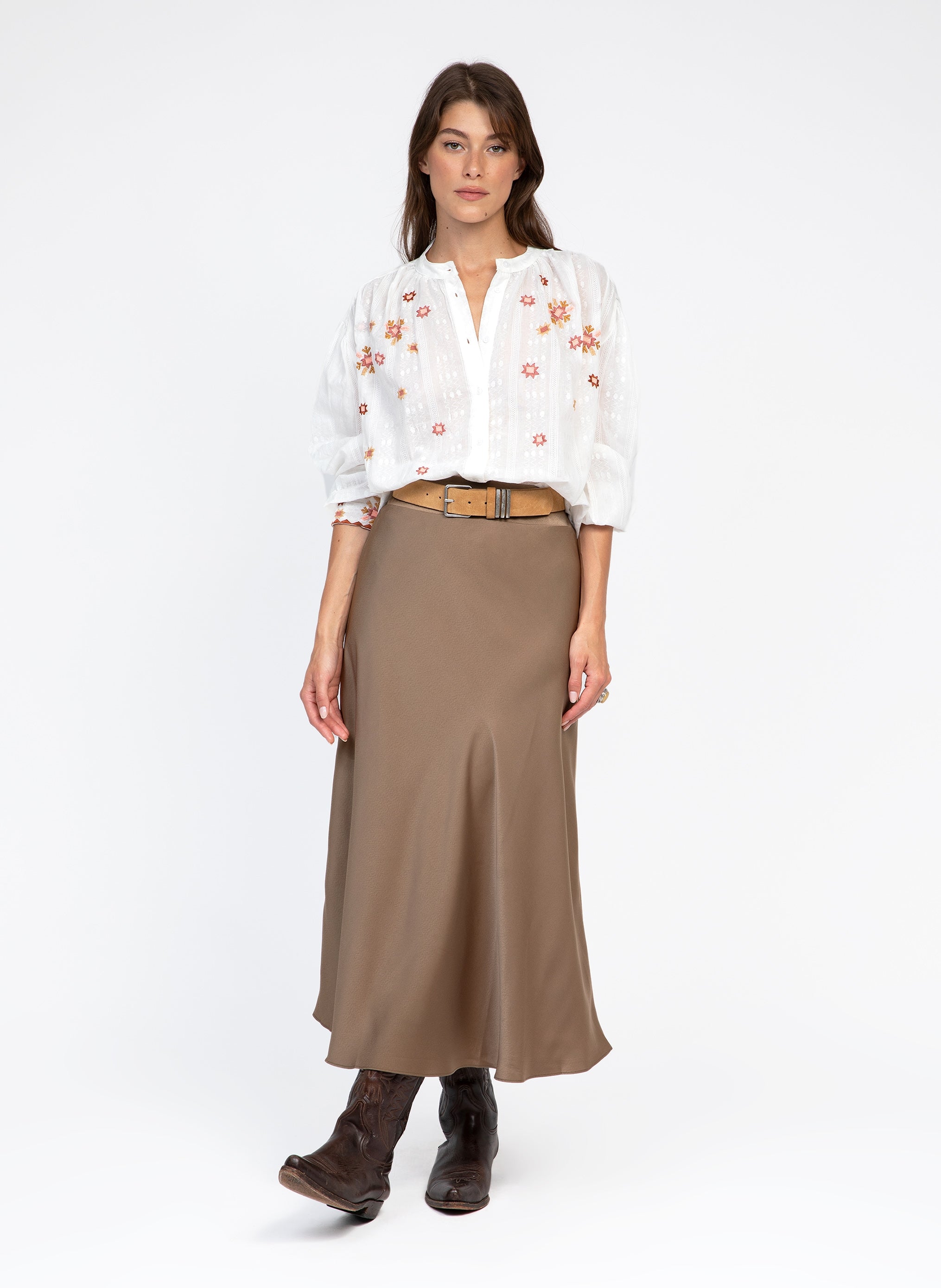Midi skirt Janiame Taupe
