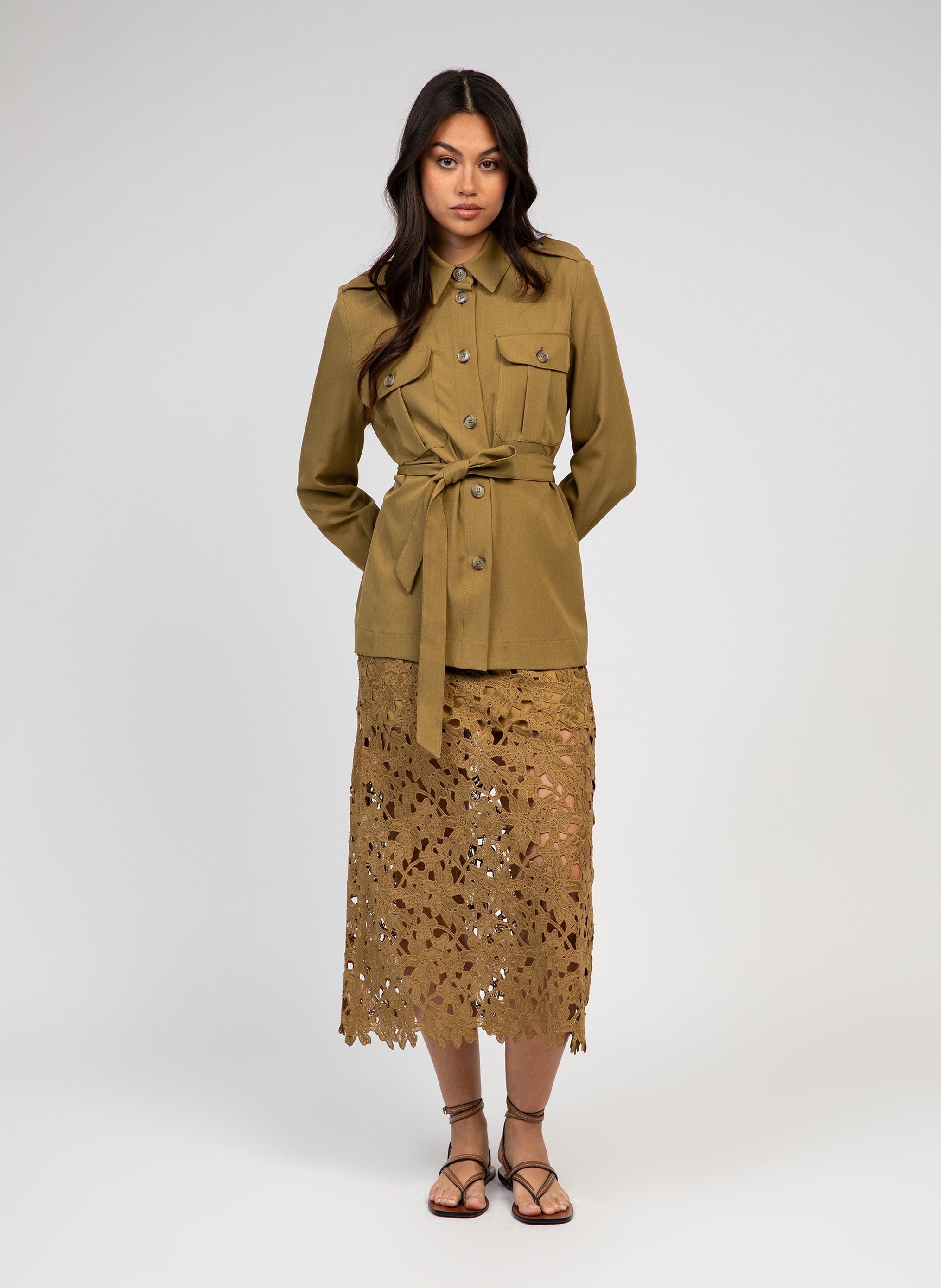 Midi skirt Juvy Olive