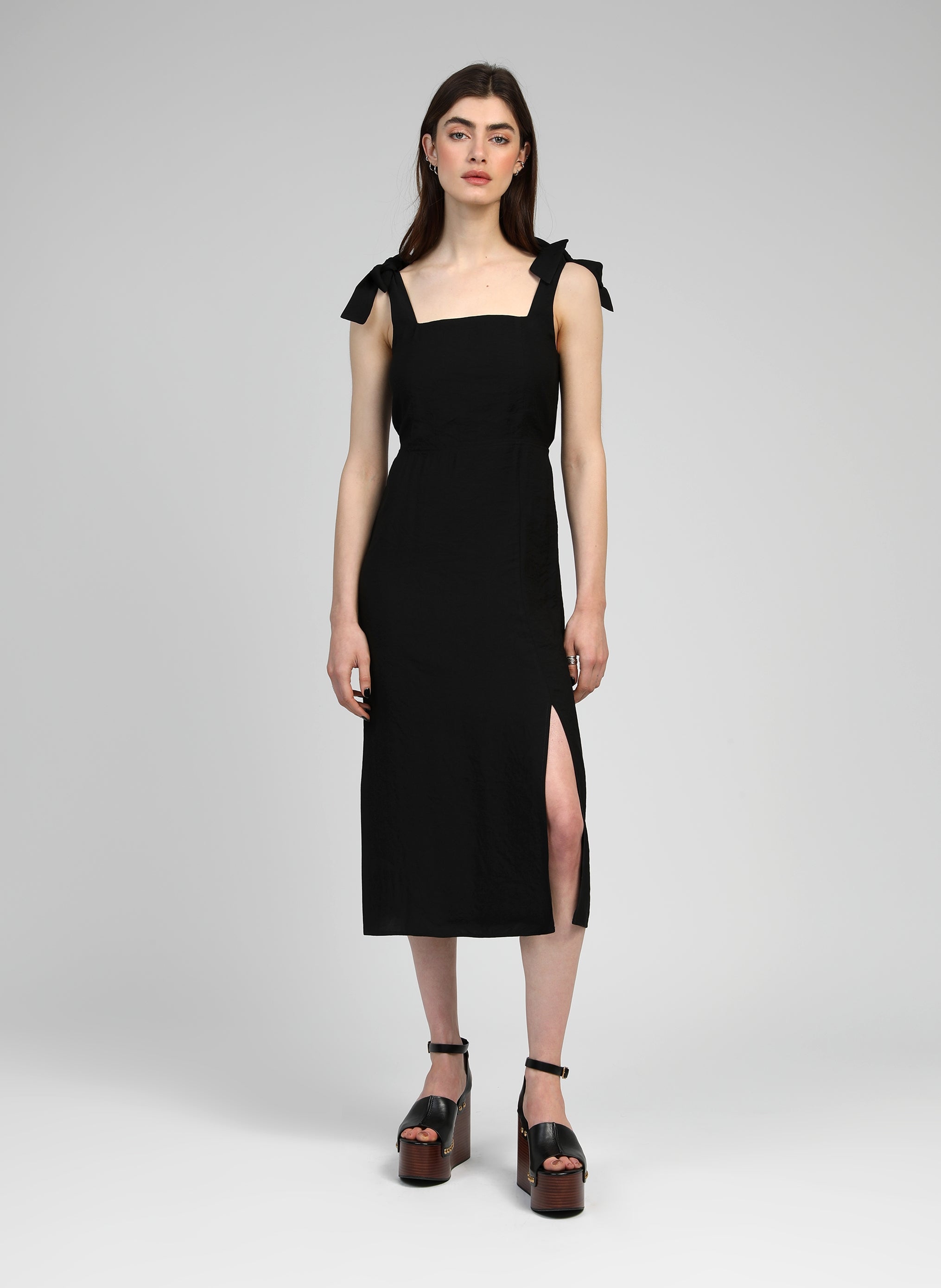 Black Manta Midi Dress