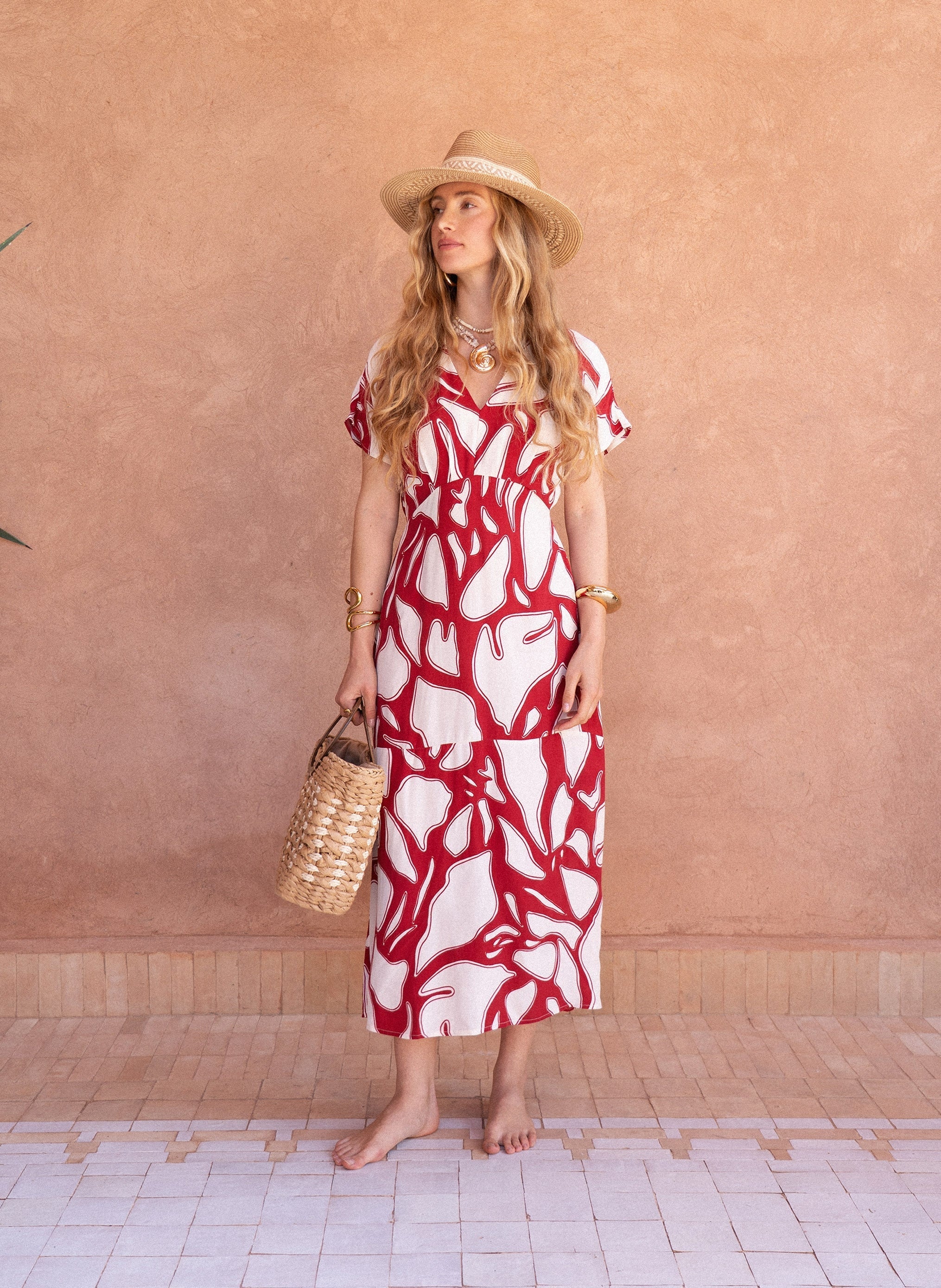 Maxi abito Mekia Flame Cherry